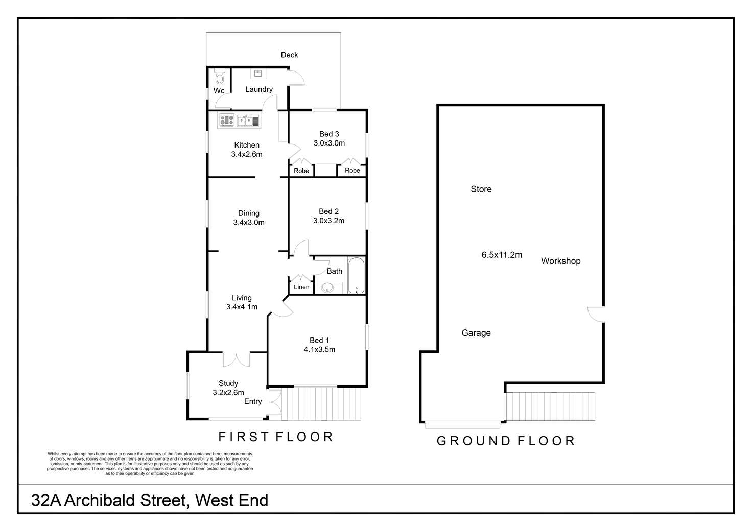Floorplan of Homely house listing, 32A Archibald St, West End QLD 4101