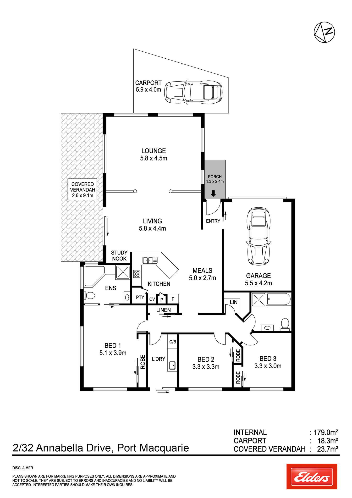 Floorplan of Homely villa listing, 2/32 Annabella Drive, Port Macquarie NSW 2444