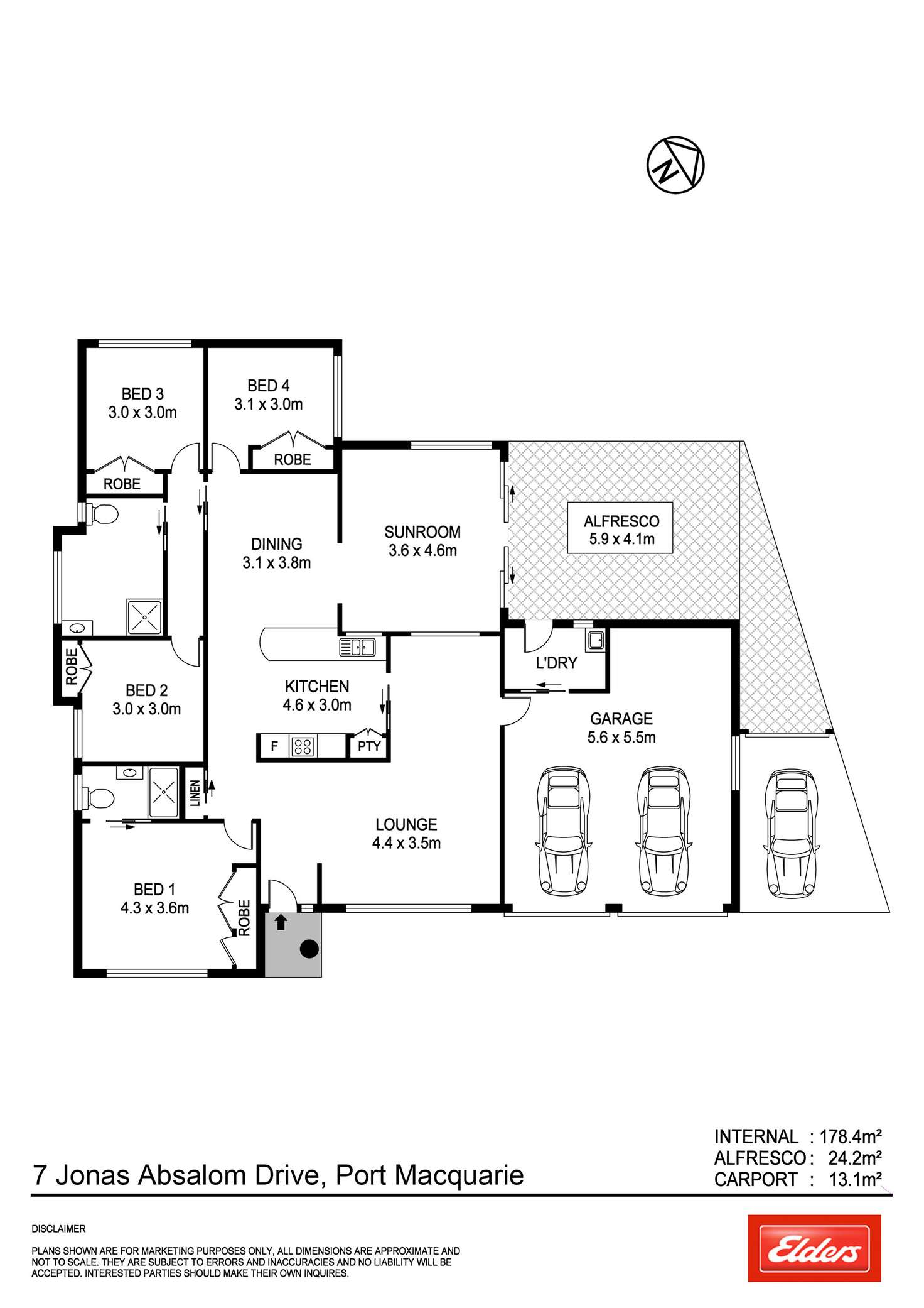 Floorplan of Homely house listing, 7 Jonas Absalom Drive, Port Macquarie NSW 2444