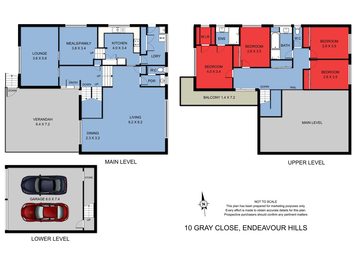 Floorplan of Homely house listing, 10 Gray Close, Endeavour Hills VIC 3802