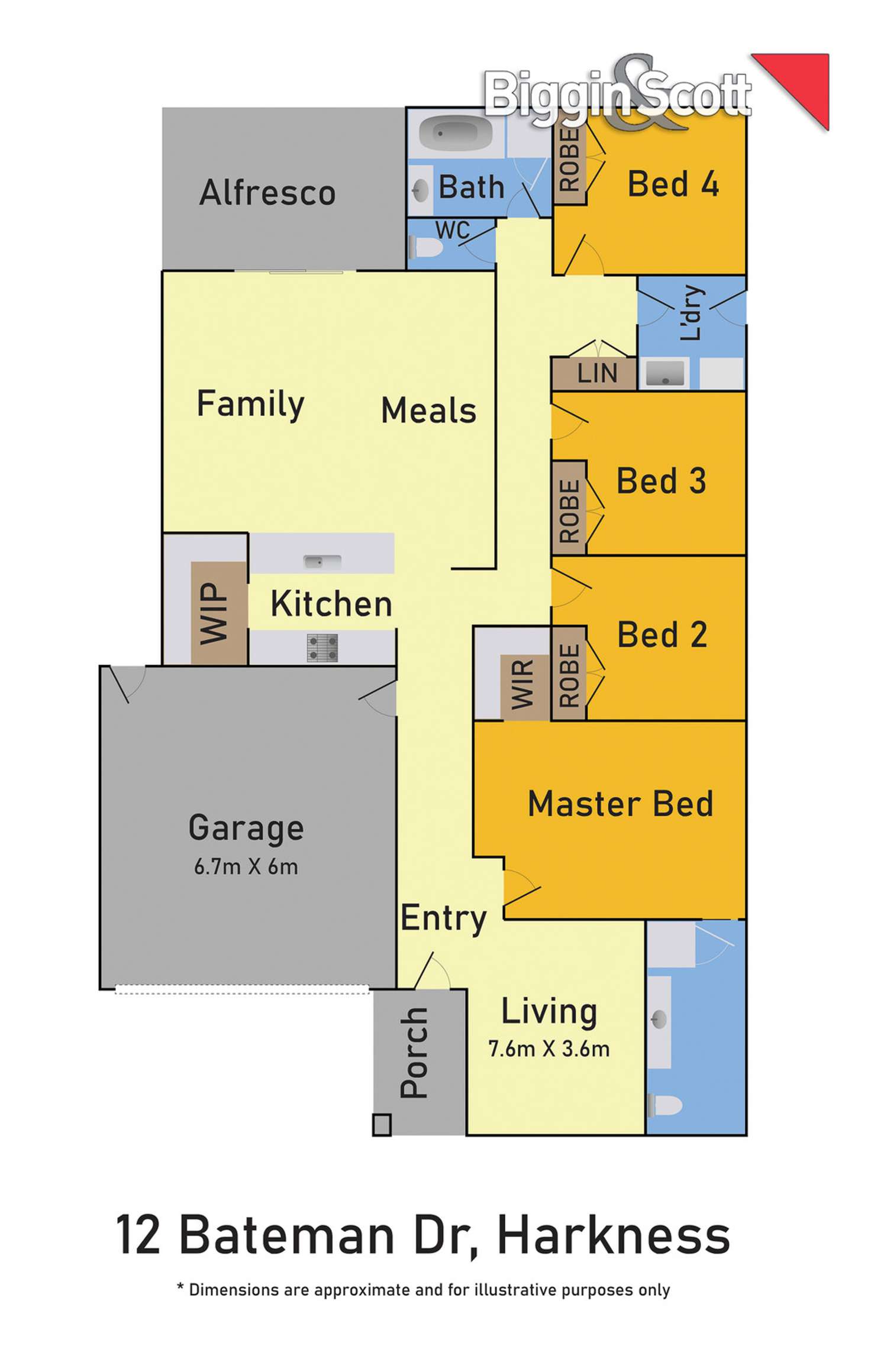 Floorplan of Homely house listing, 12 Bateman Drive, Harkness VIC 3337