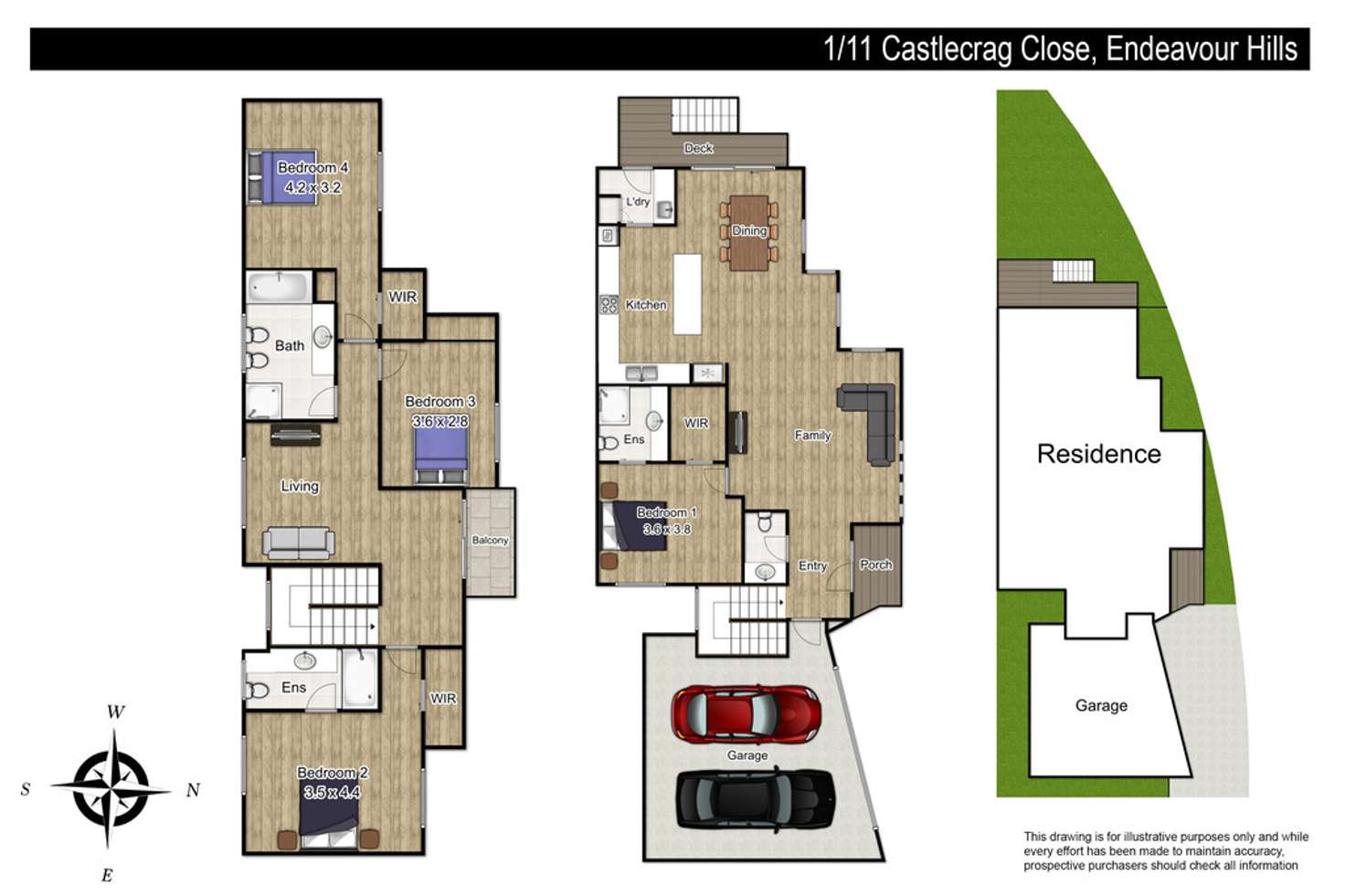 Floorplan of Homely townhouse listing, 1/11 Castlecrag Close, Endeavour Hills VIC 3802