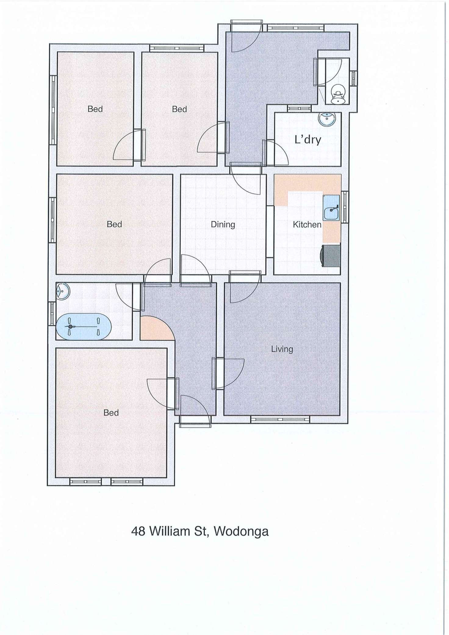 Floorplan of Homely house listing, 48 William Street, Wodonga VIC 3690