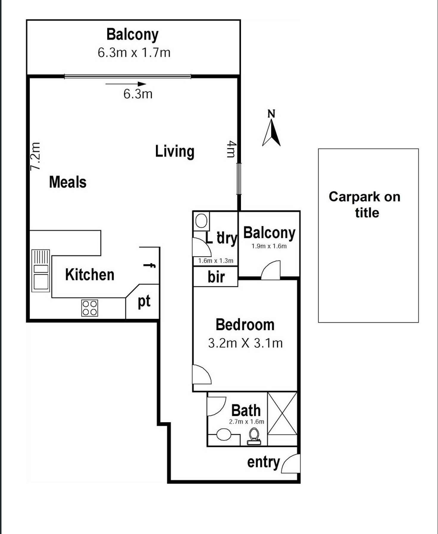 Floorplan of Homely apartment listing, 306/964 Mount Alexander Road, Essendon VIC 3040