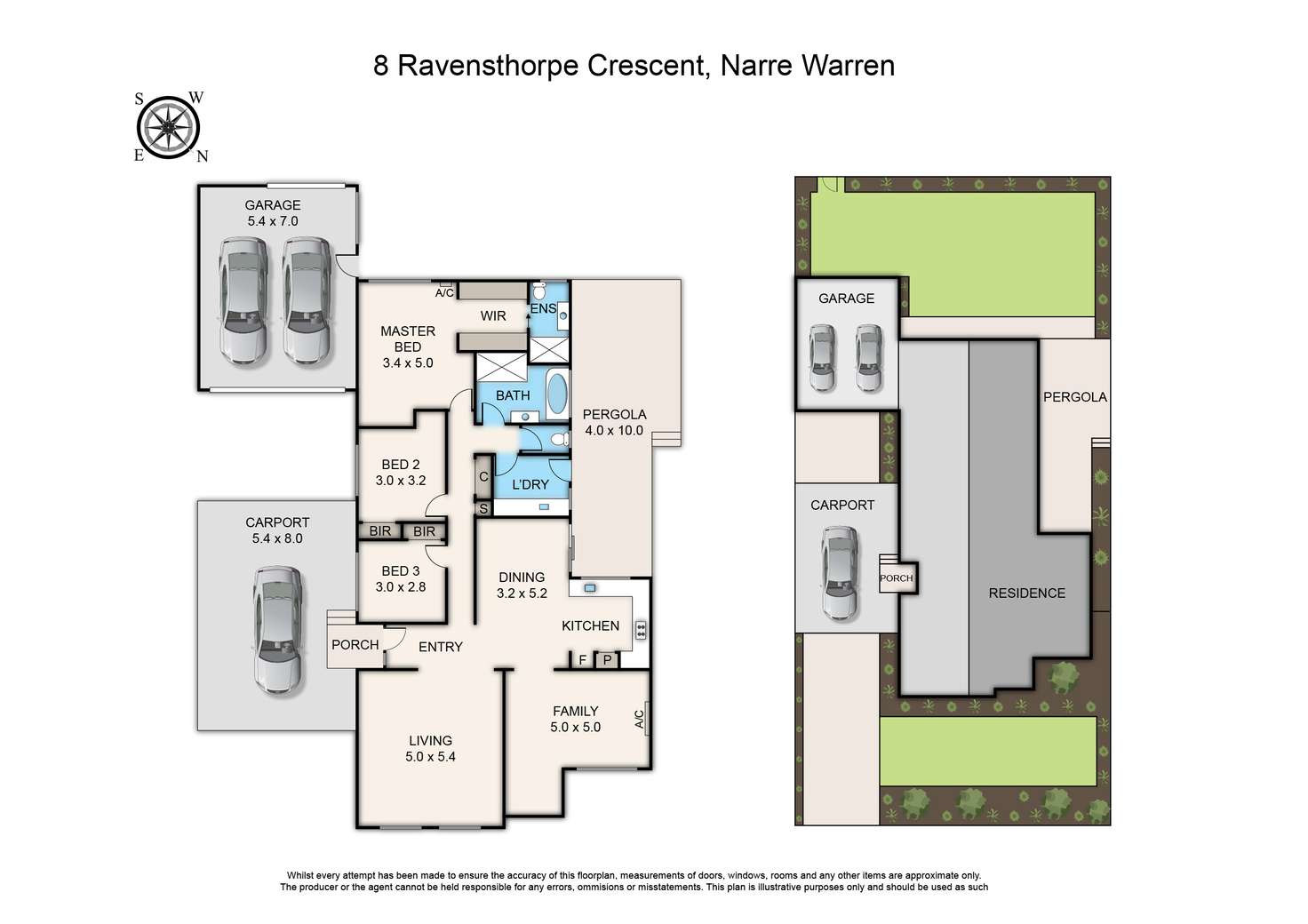 Floorplan of Homely house listing, 8 Ravensthorpe Crescent, Narre Warren VIC 3805