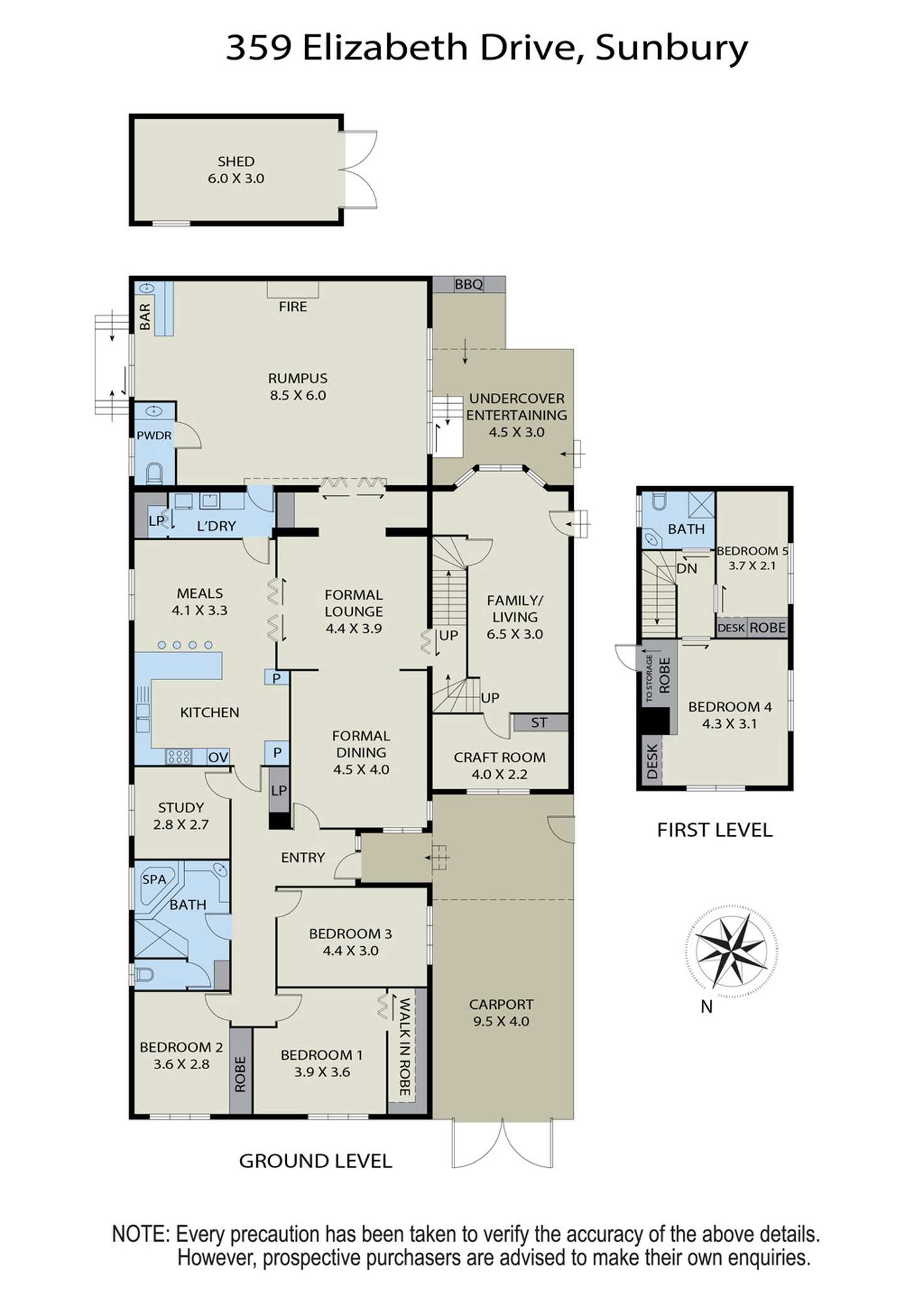 Floorplan of Homely house listing, 359 Elizabeth Drive, Sunbury VIC 3429