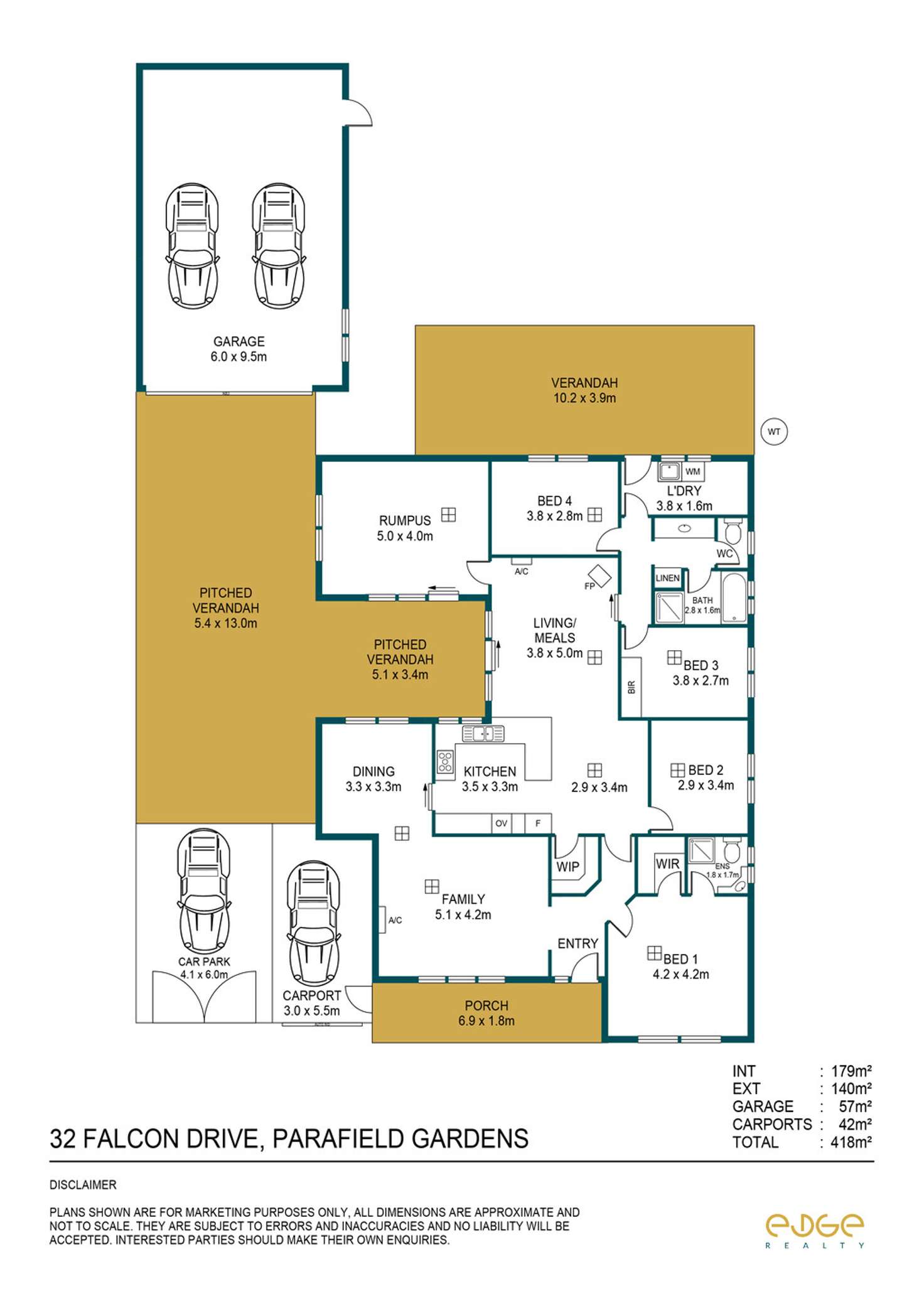 Floorplan of Homely house listing, 32 Falcon Drive, Parafield Gardens SA 5107