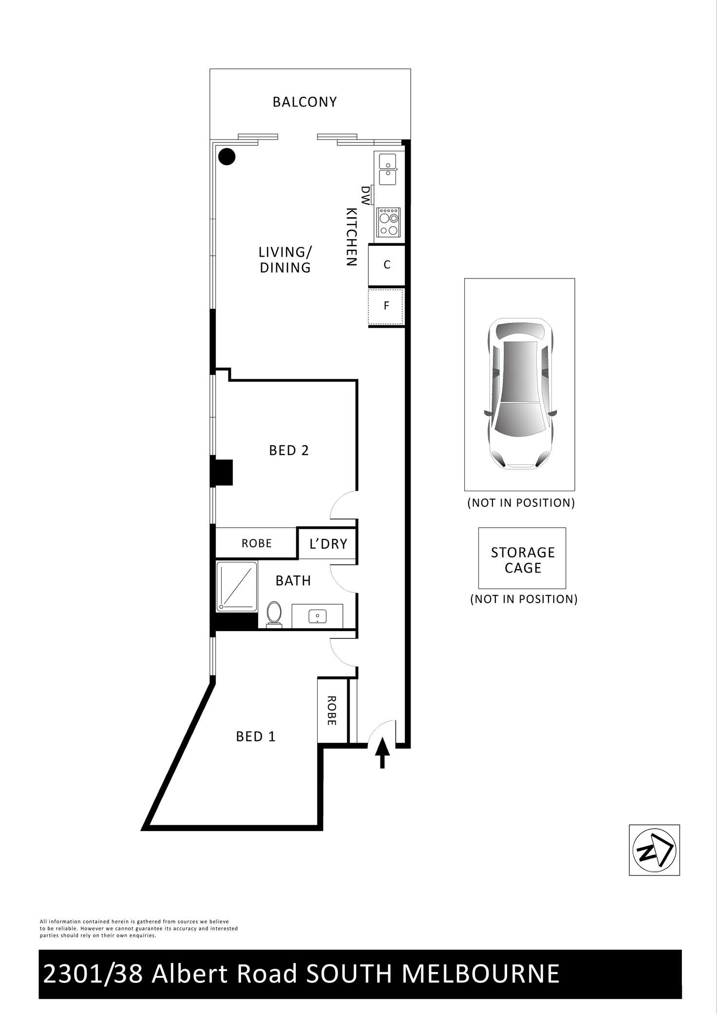 Floorplan of Homely apartment listing, 2301/38 Albert Road, South Melbourne VIC 3205