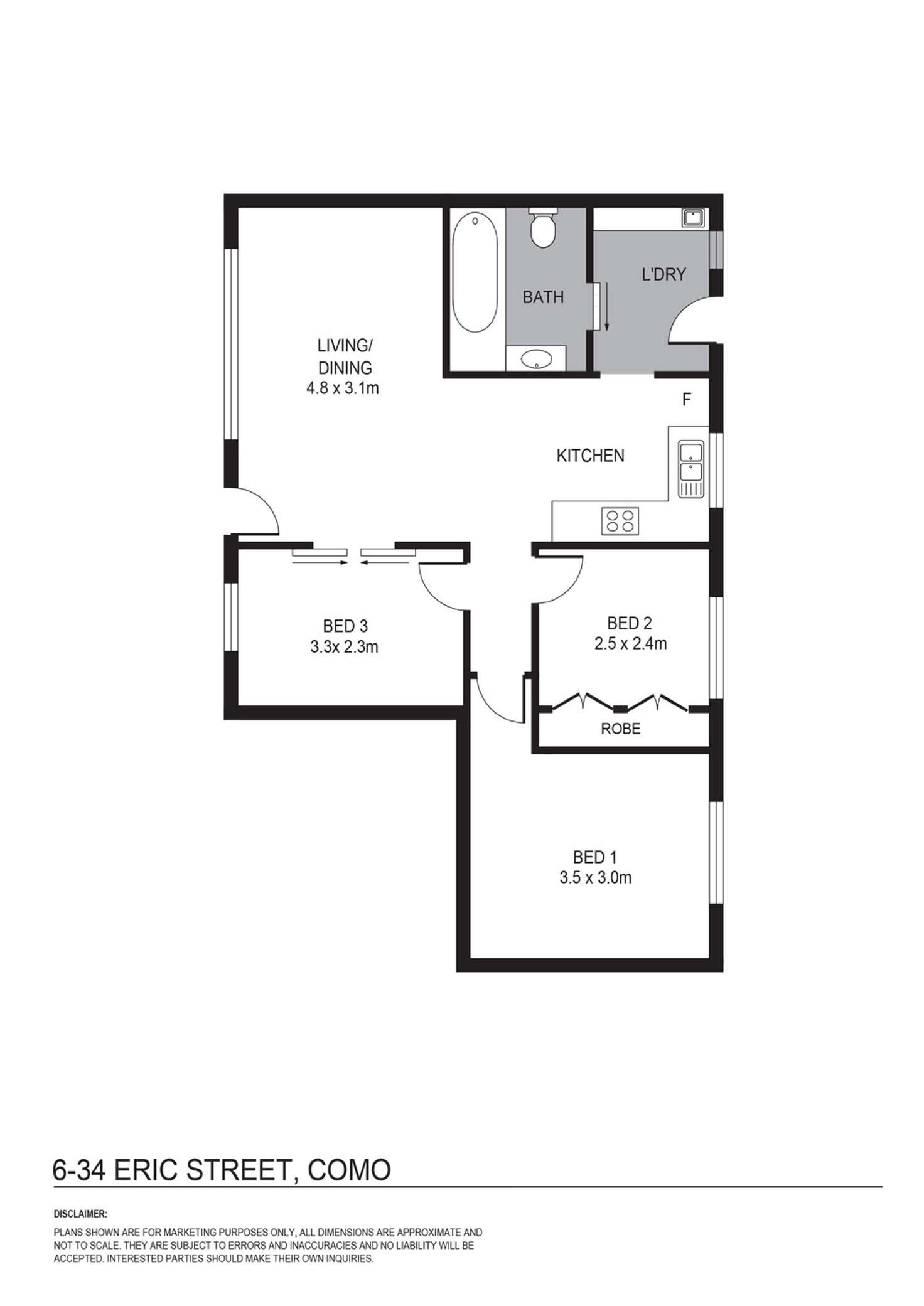 Floorplan of Homely villa listing, 6/34 Eric Street, Como WA 6152