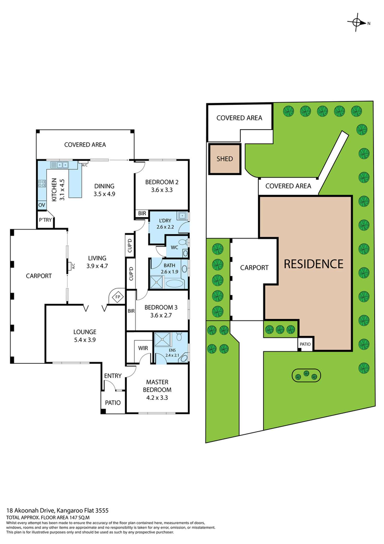 Floorplan of Homely house listing, 18 Akoonah Drive, Golden Square VIC 3555