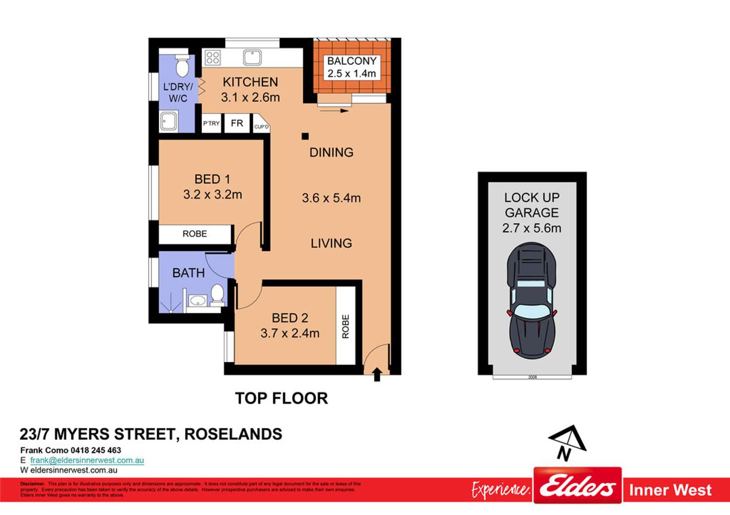 Floorplan of Homely unit listing, 23/7 Myers Street, Roselands NSW 2196