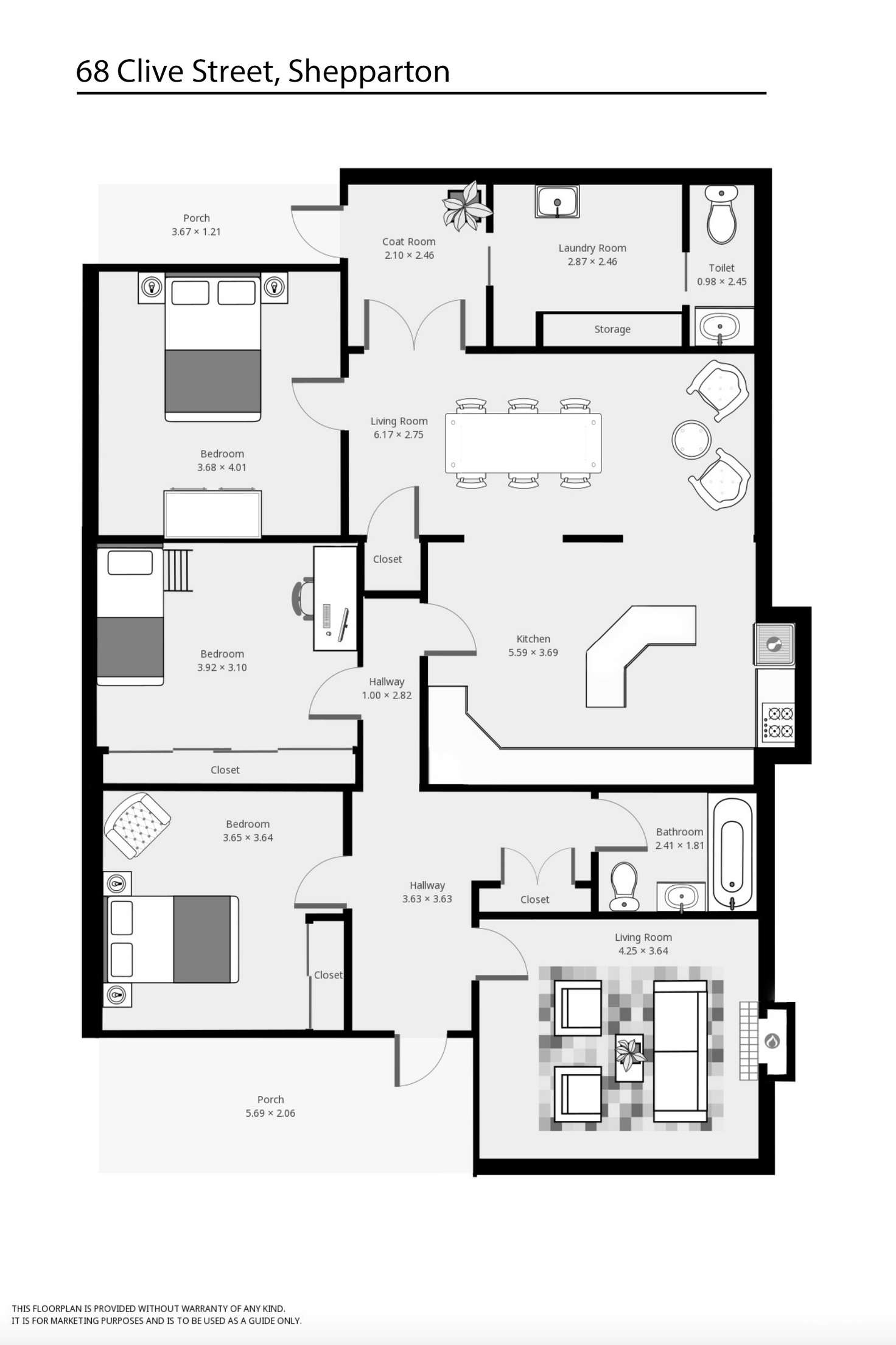 Floorplan of Homely house listing, 68 Clive Street, Shepparton VIC 3630