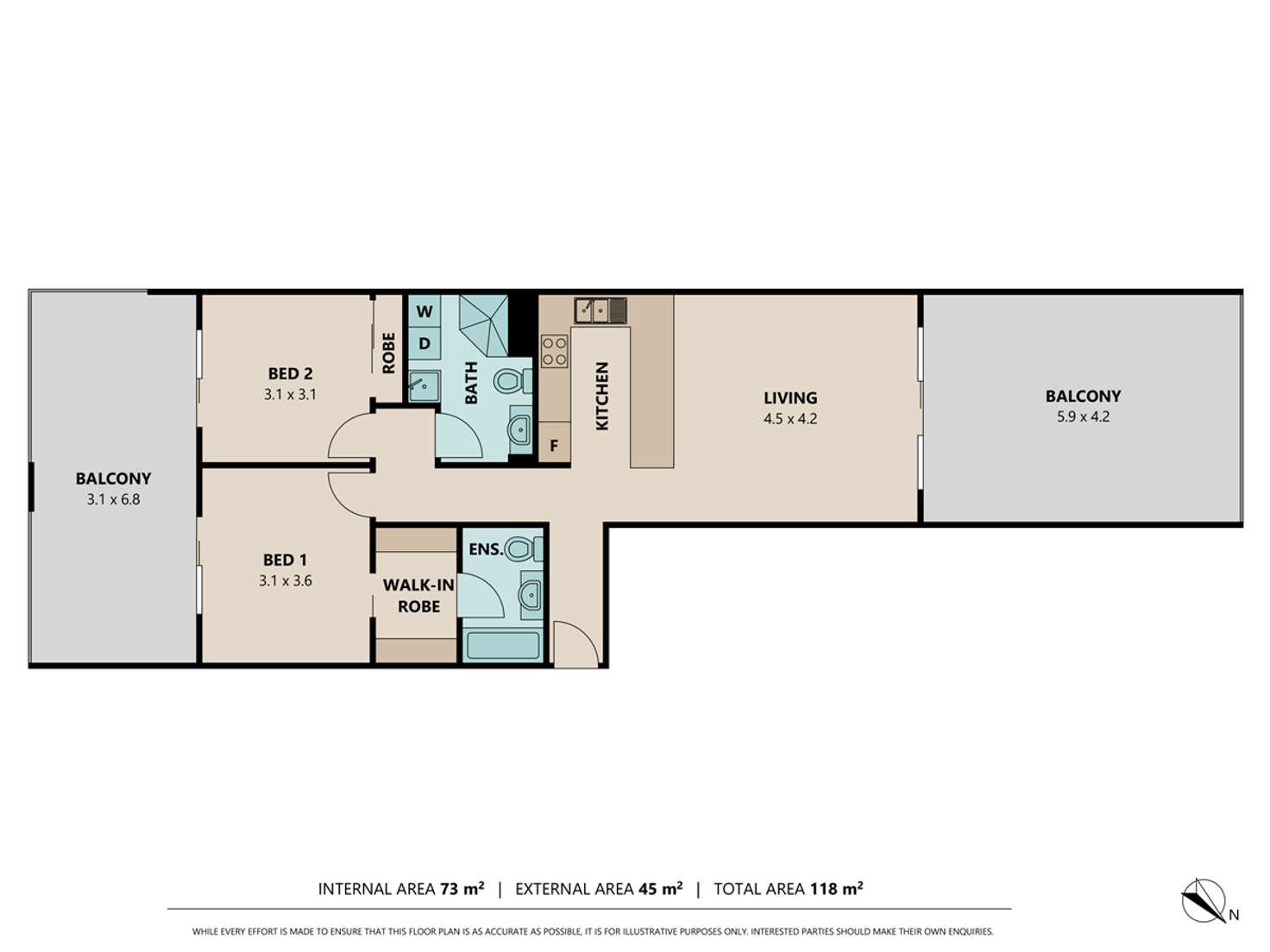 Floorplan of Homely apartment listing, F51/41 Gotha Street, Fortitude Valley QLD 4006