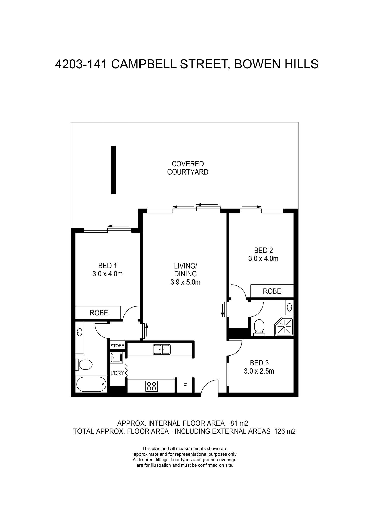 Floorplan of Homely unit listing, 4203/141 Campbell Street, Bowen Hills QLD 4006
