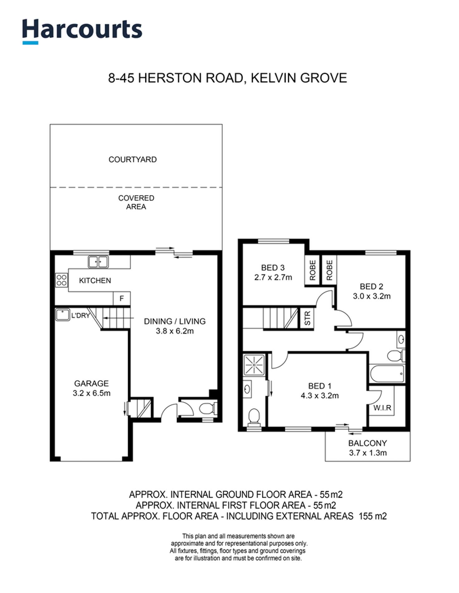 Floorplan of Homely townhouse listing, 8/45 Herston Road, Kelvin Grove QLD 4059