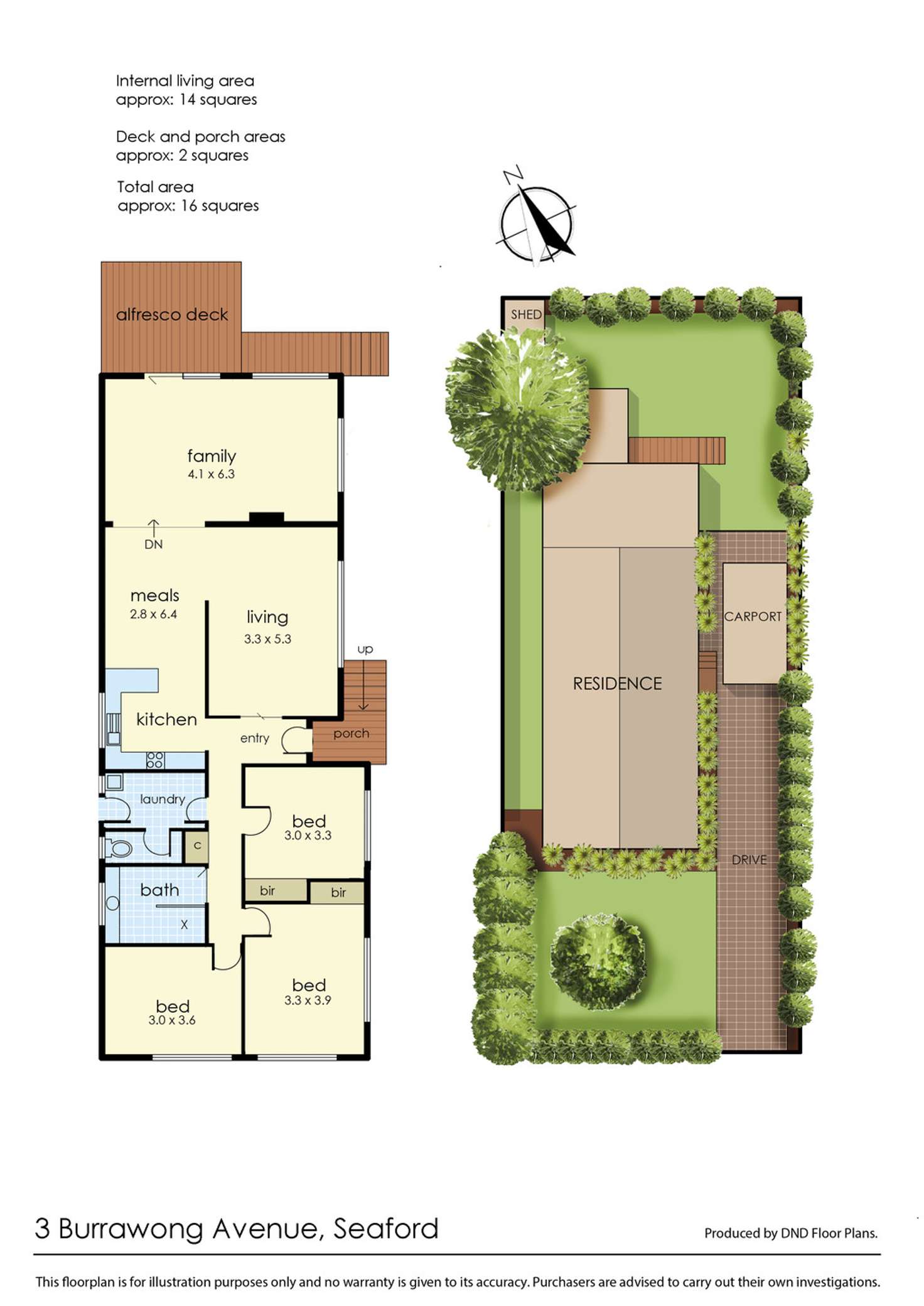 Floorplan of Homely house listing, 3 Burrawong Ave, Seaford VIC 3198