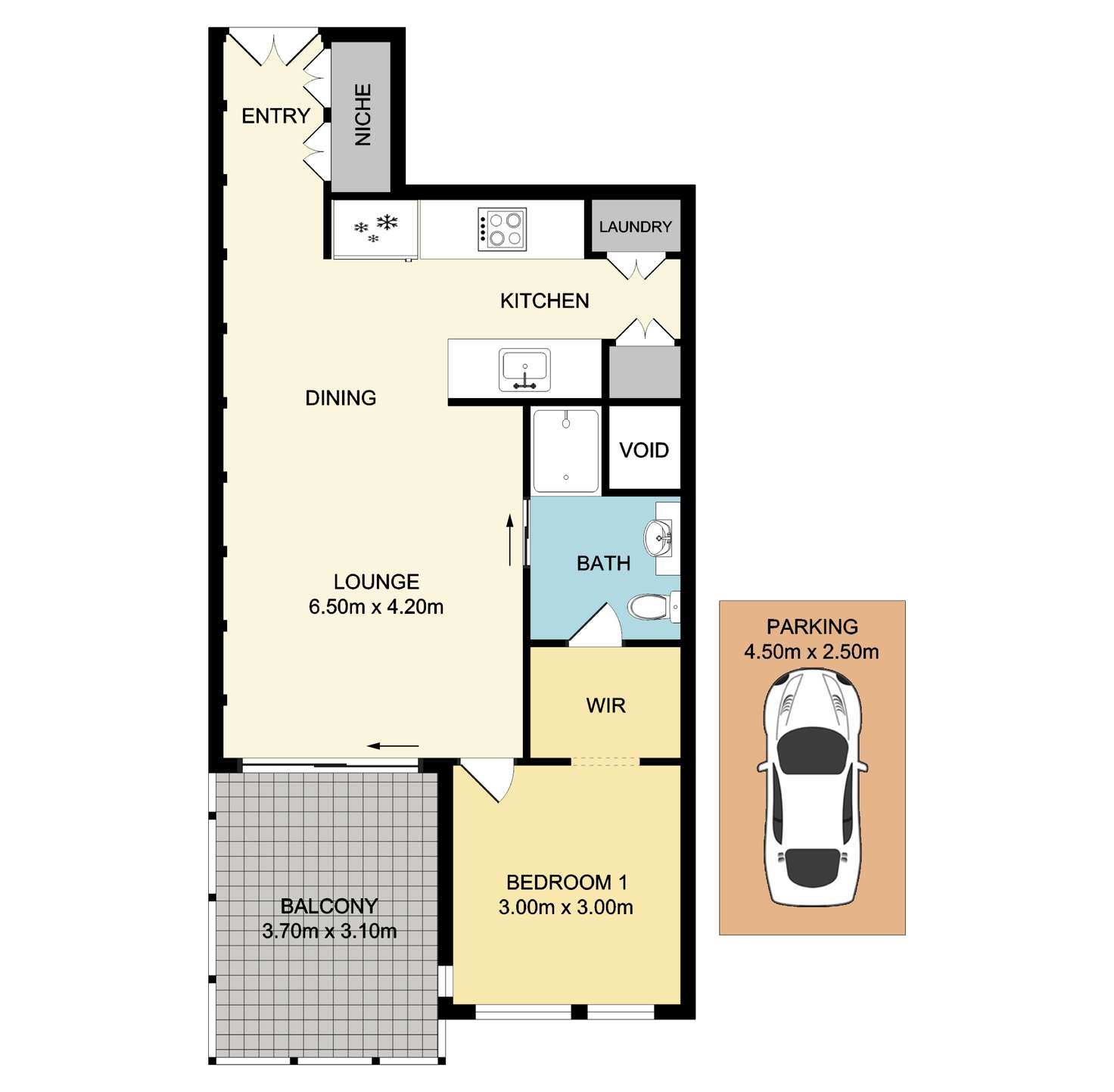 Floorplan of Homely unit listing, 1208/39 Banya Street, Bulimba QLD 4171
