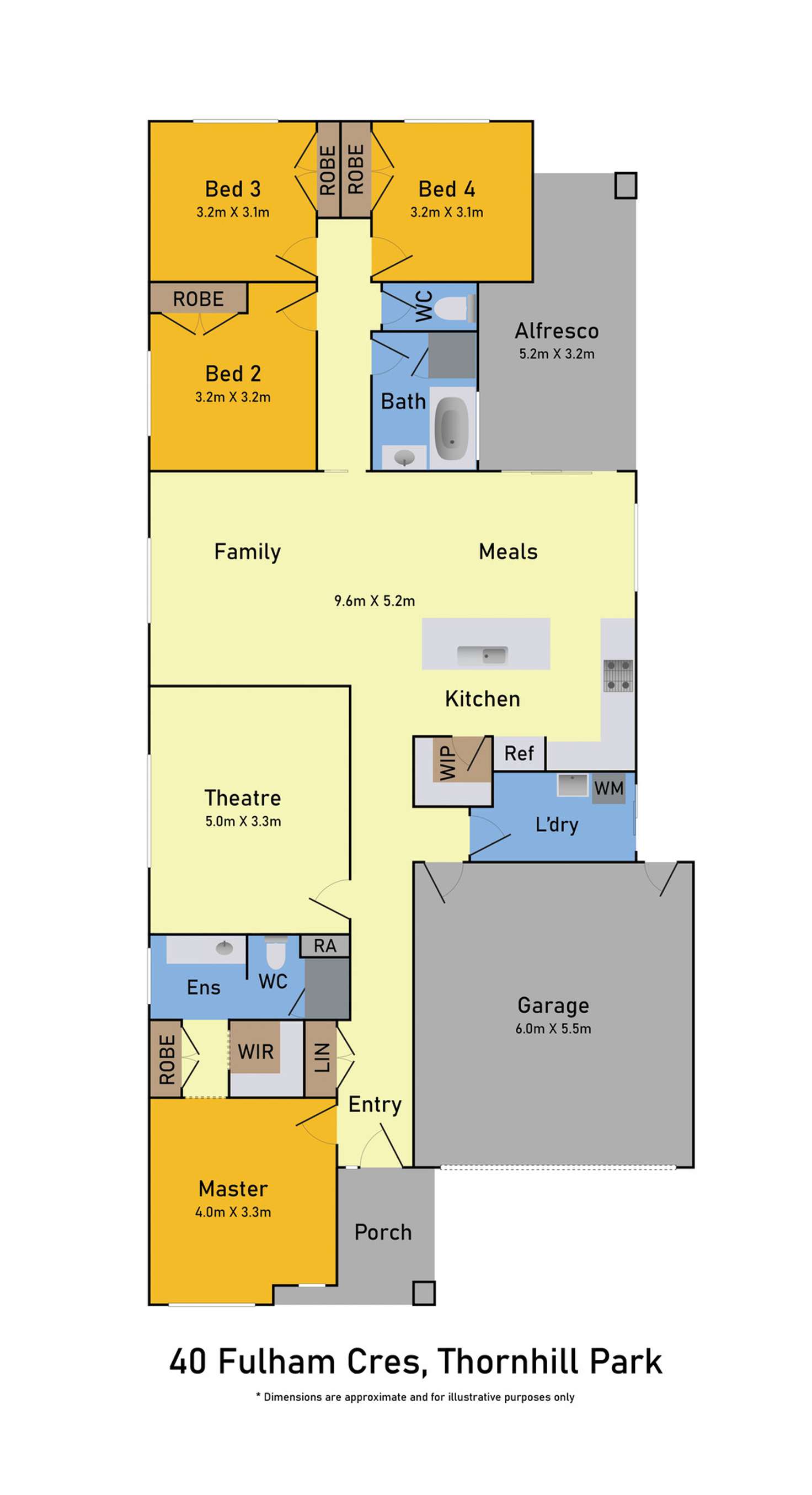 Floorplan of Homely house listing, 40 Fulham Crescent, Thornhill Park VIC 3335