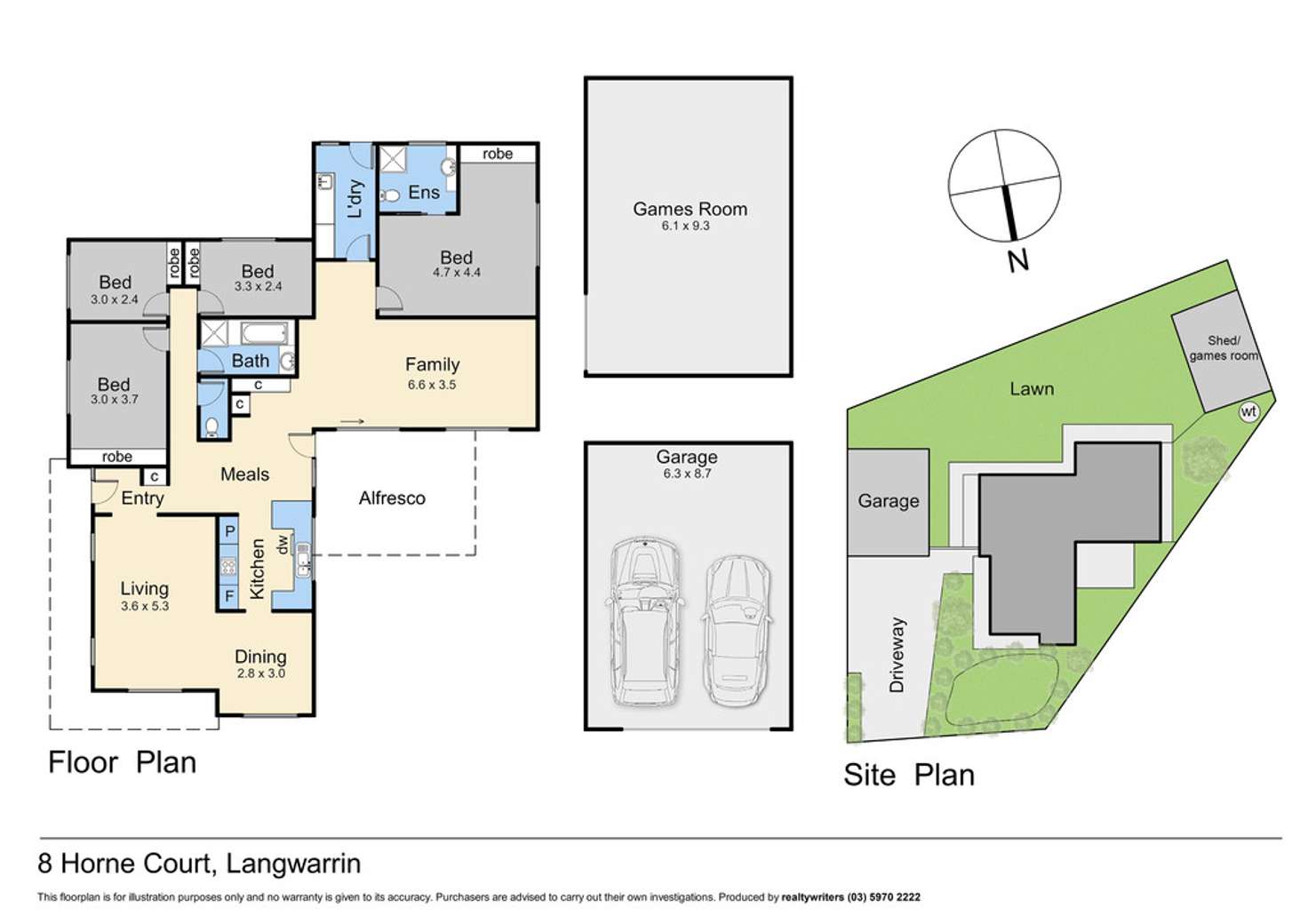 Floorplan of Homely house listing, 8 Horne Court, Langwarrin VIC 3910