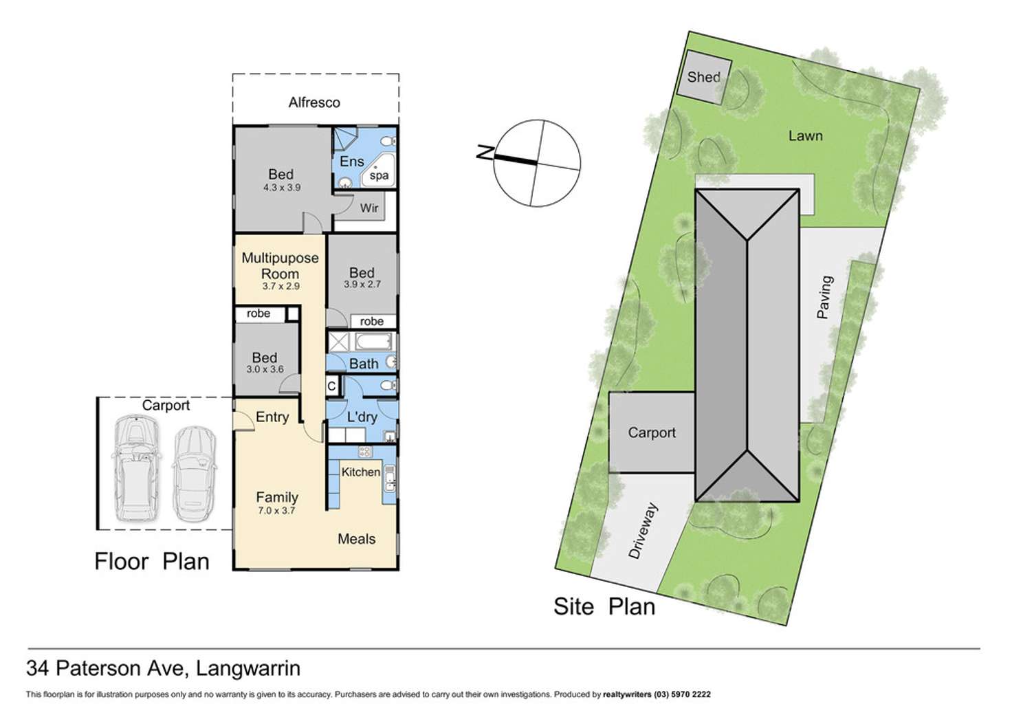 Floorplan of Homely house listing, 34 Paterson Avenue, Langwarrin VIC 3910