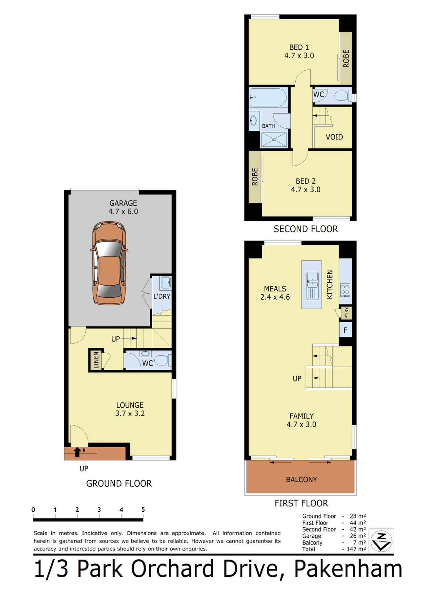 Floorplan of Homely townhouse listing, 1/3 Park Orchard Drive, Pakenham VIC 3810