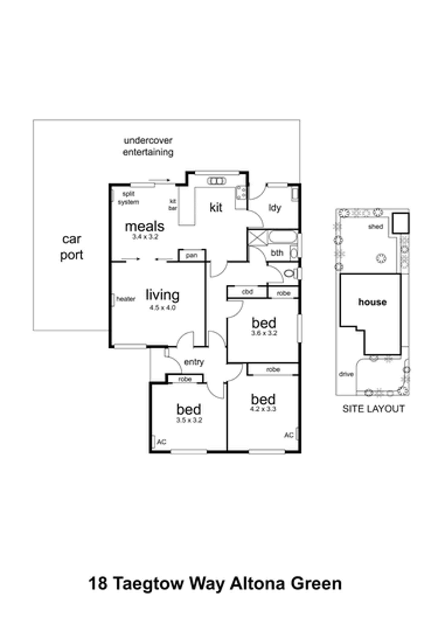 Floorplan of Homely house listing, 18 Taegtow Way, Altona Meadows VIC 3028