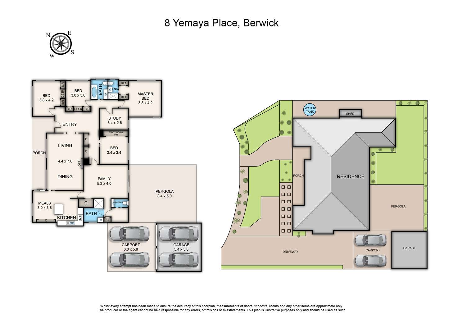 Floorplan of Homely house listing, 8 Yemaya Place, Berwick VIC 3806