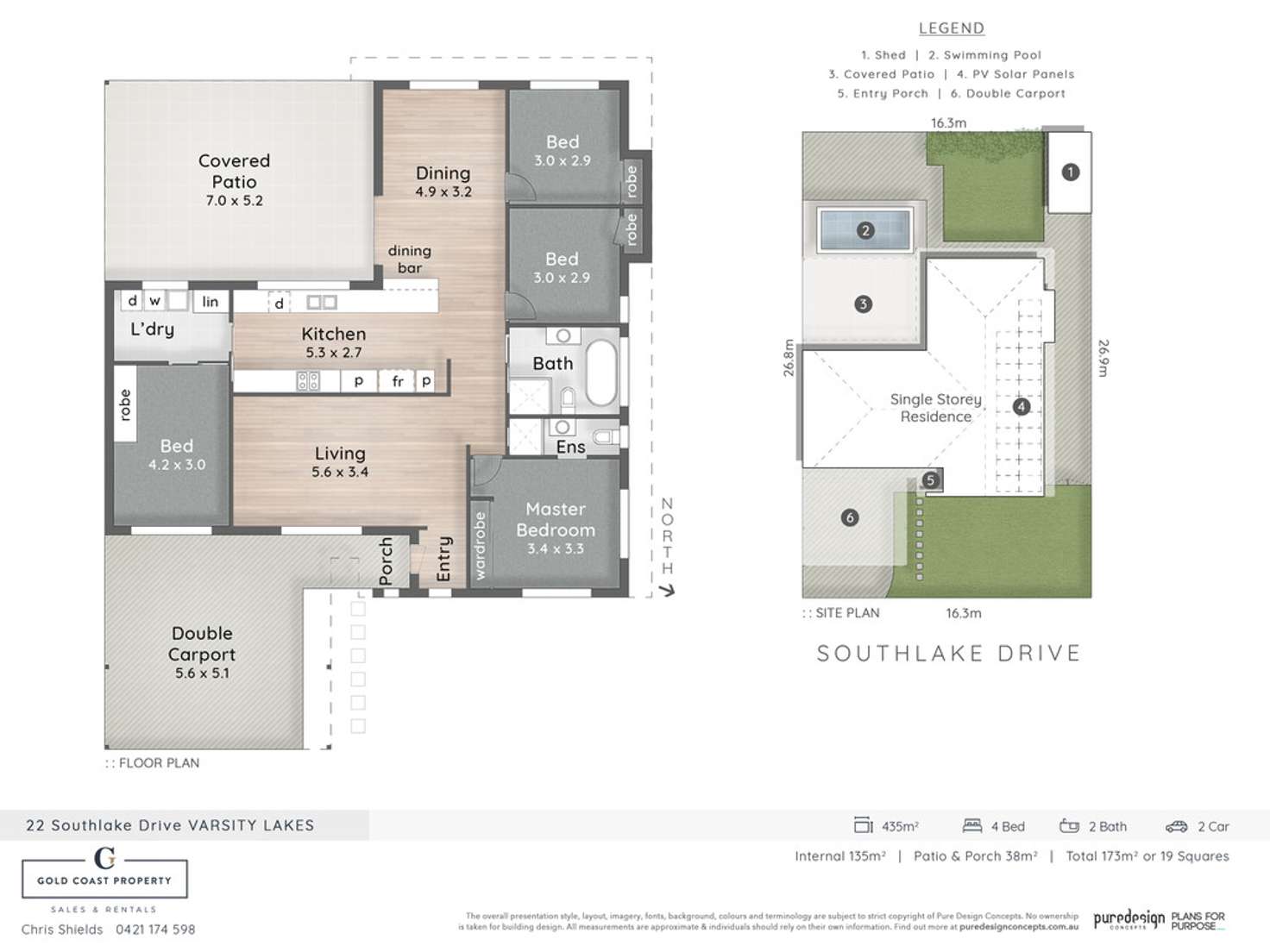 Floorplan of Homely house listing, 22 Southlake Drive, Varsity Lakes QLD 4227