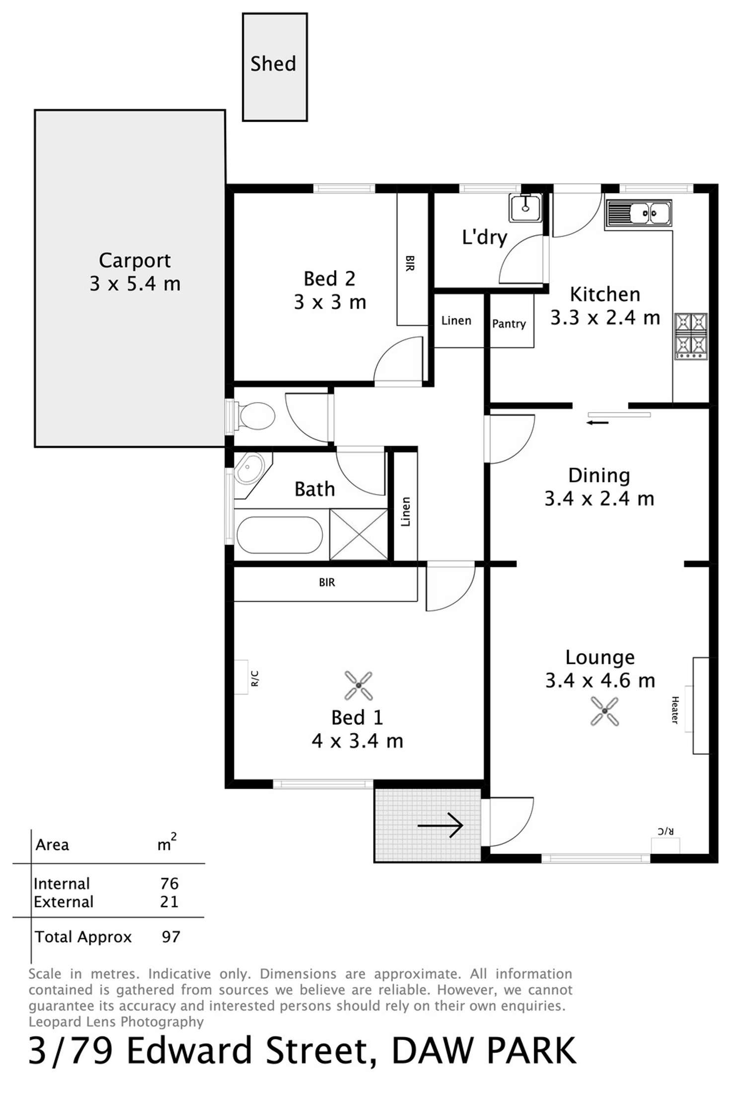 Floorplan of Homely unit listing, 3/79 Edward Street, Daw Park SA 5041