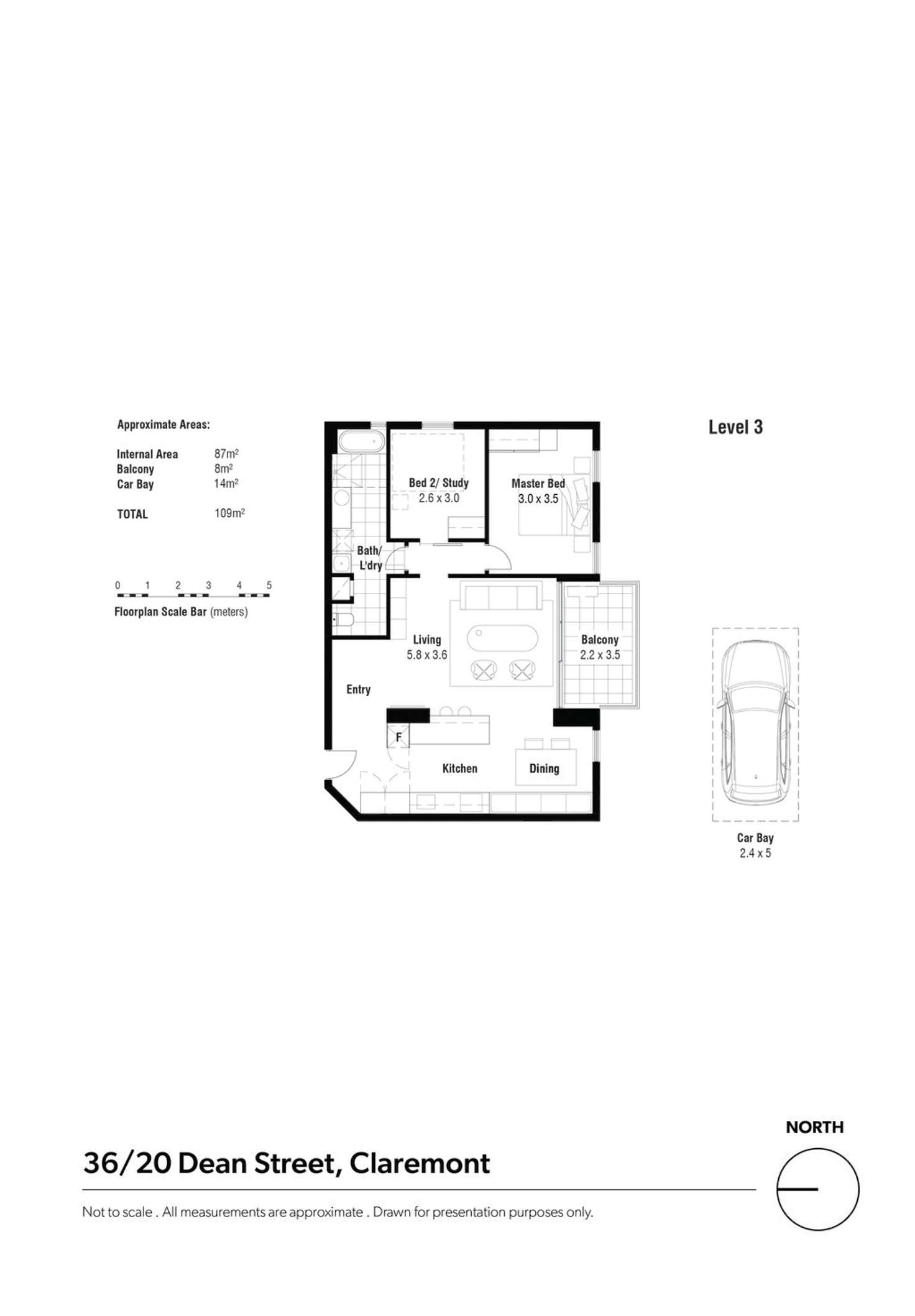 Floorplan of Homely apartment listing, 36/20 Dean Street, Claremont WA 6010