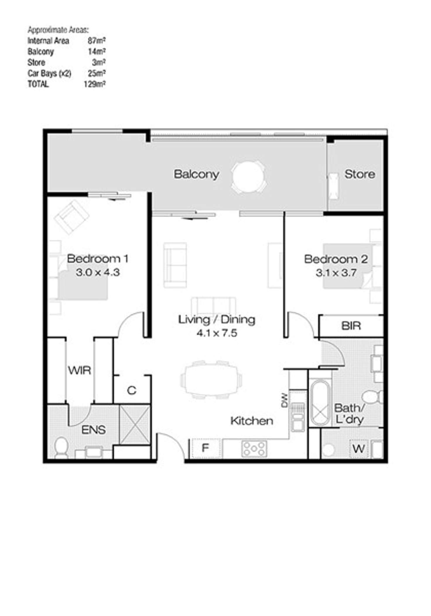 Floorplan of Homely apartment listing, 14/2 Dynevor Rise, Floreat WA 6014