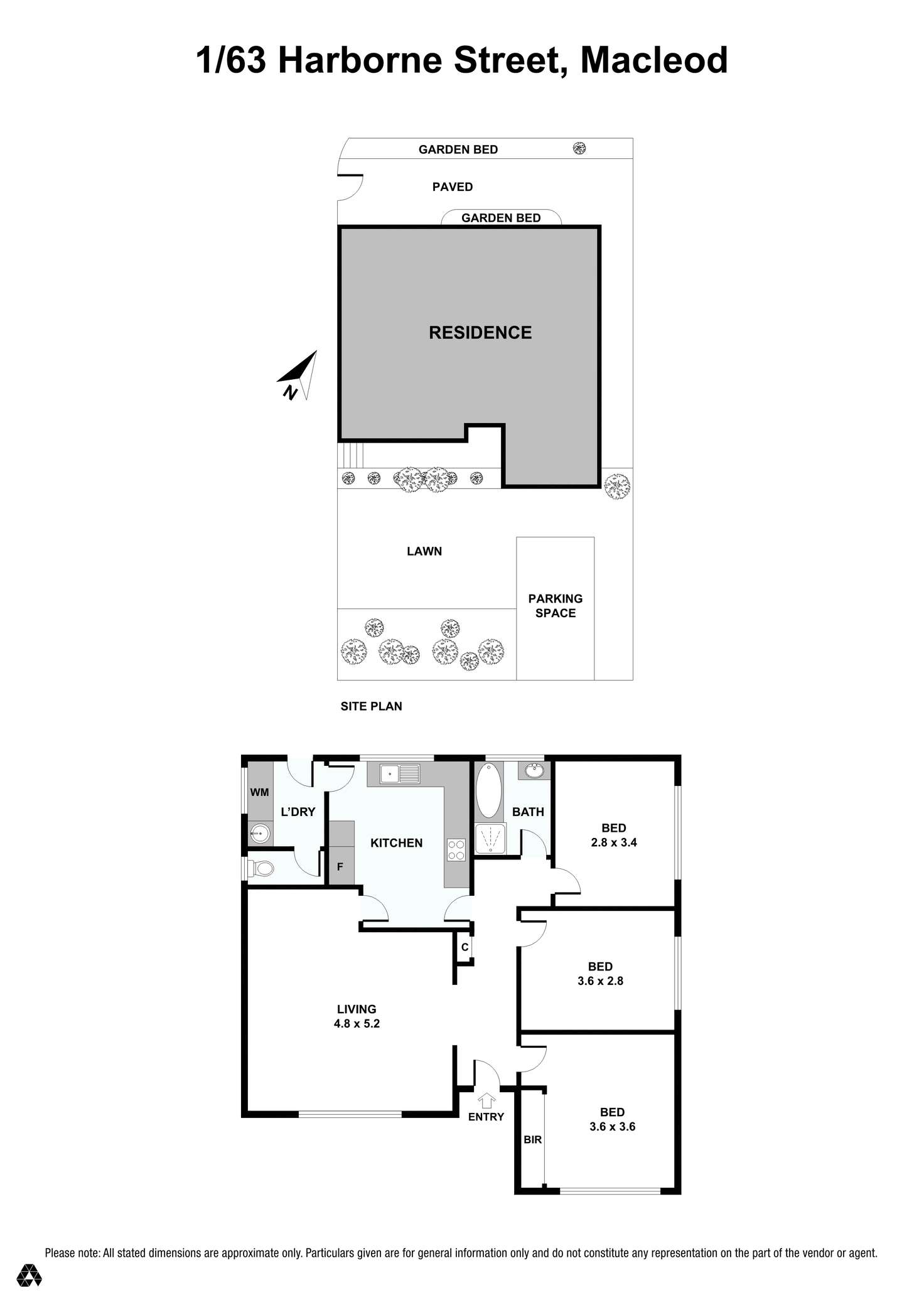 Floorplan of Homely unit listing, 1/63 Harborne Street, Macleod VIC 3085