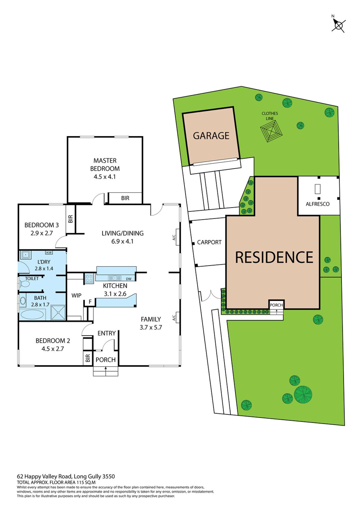 Floorplan of Homely house listing, 62 Happy Valley Road, Long Gully VIC 3550