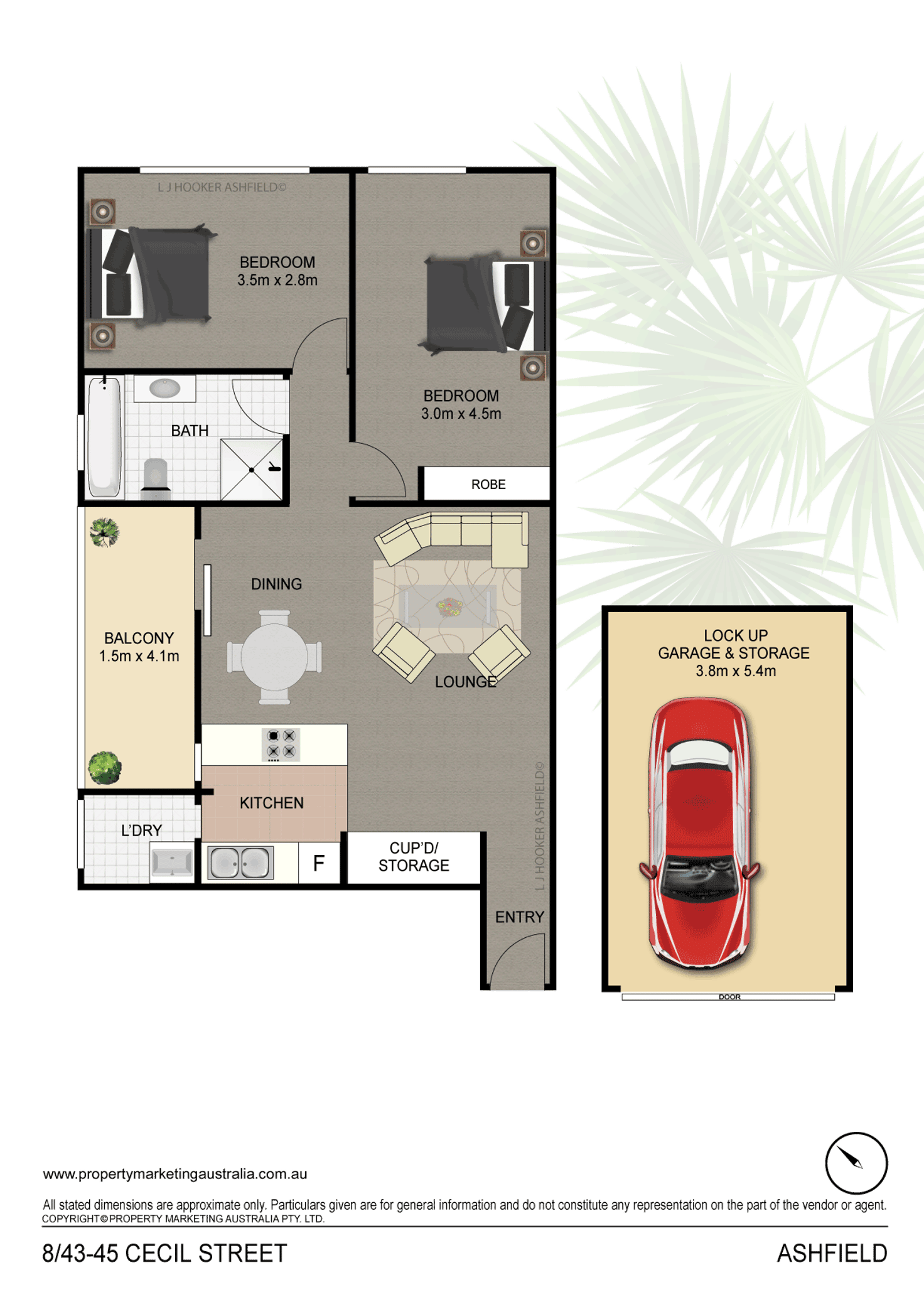 Floorplan of Homely apartment listing, 8/43 Cecil Street, Ashfield NSW 2131