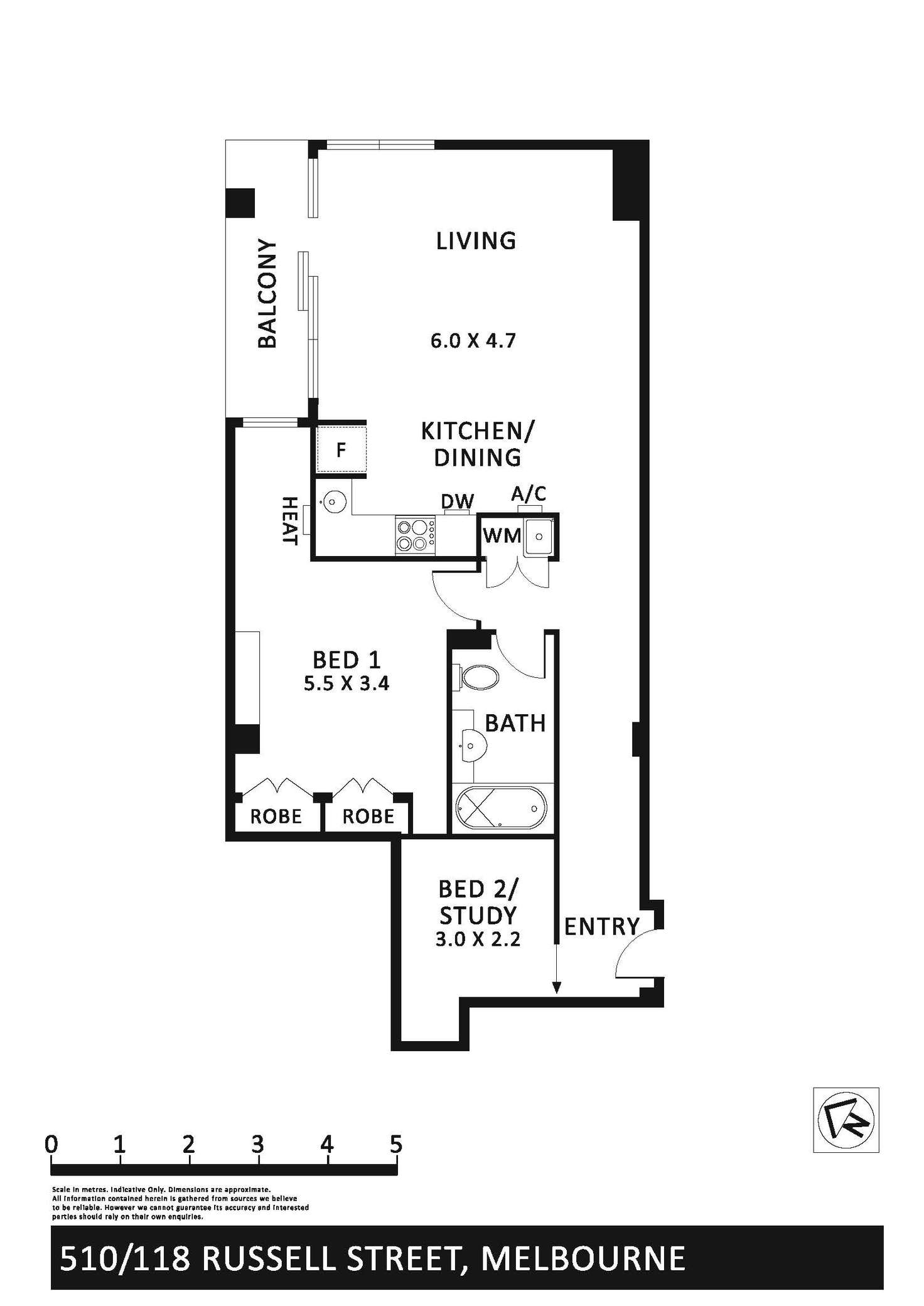 Floorplan of Homely apartment listing, 510/118 Russell Street, Melbourne VIC 3000