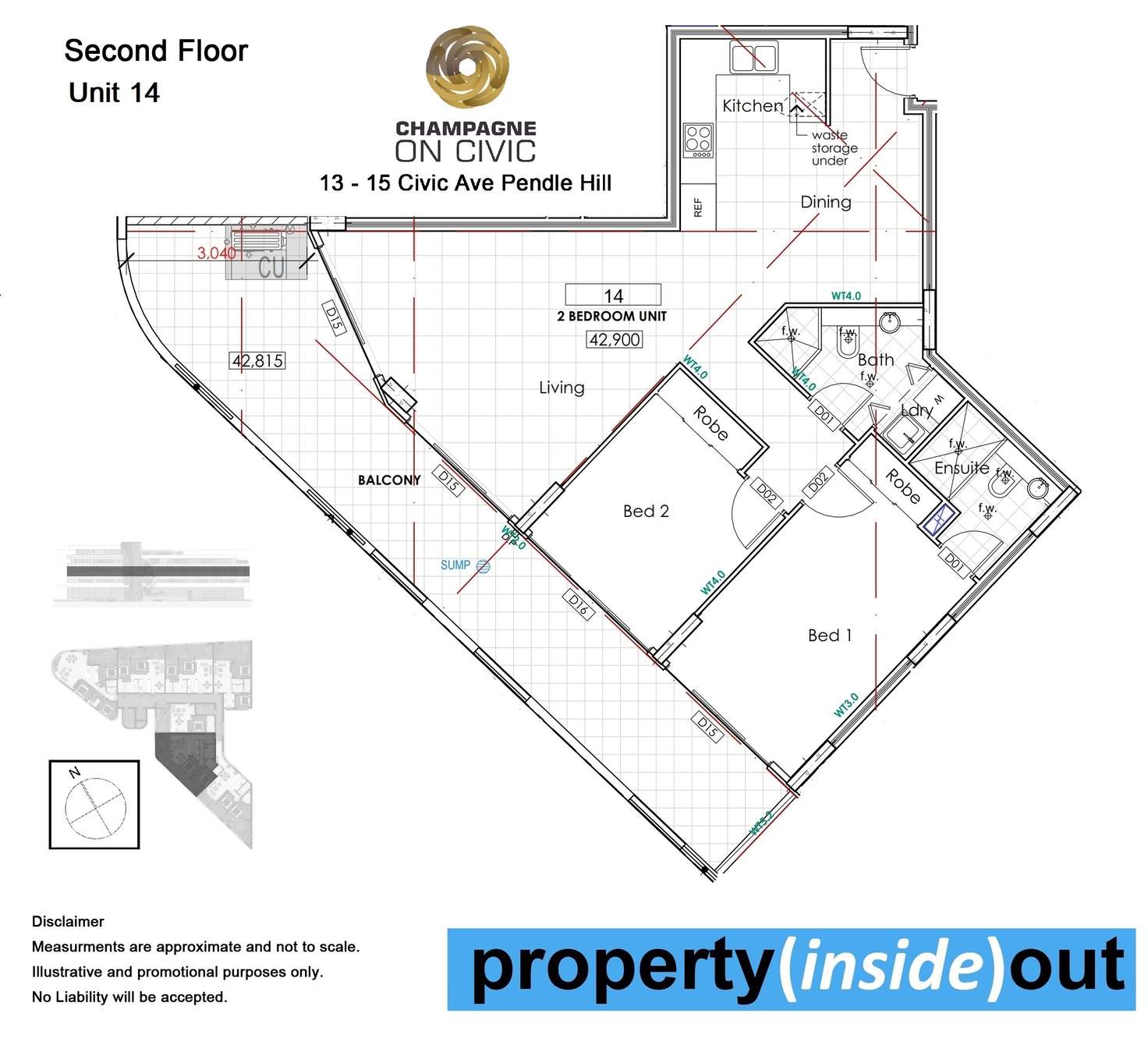 Floorplan of Homely apartment listing, 14/13-15 Civic Avenue, Pendle Hill NSW 2145