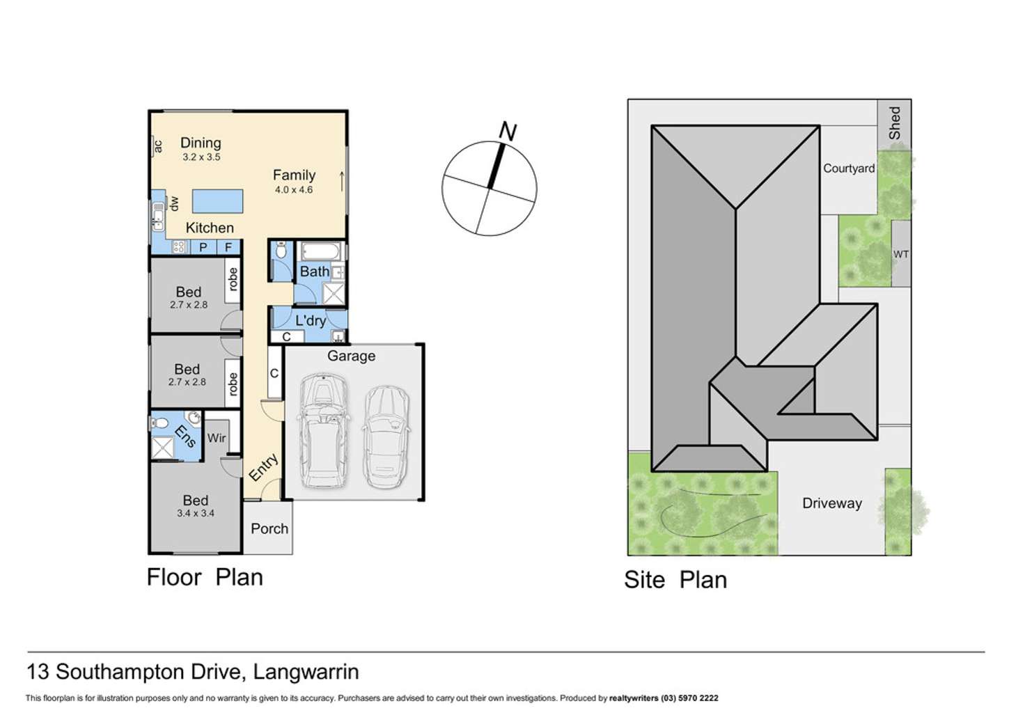 Floorplan of Homely unit listing, 13 Southampton Drive, Langwarrin VIC 3910