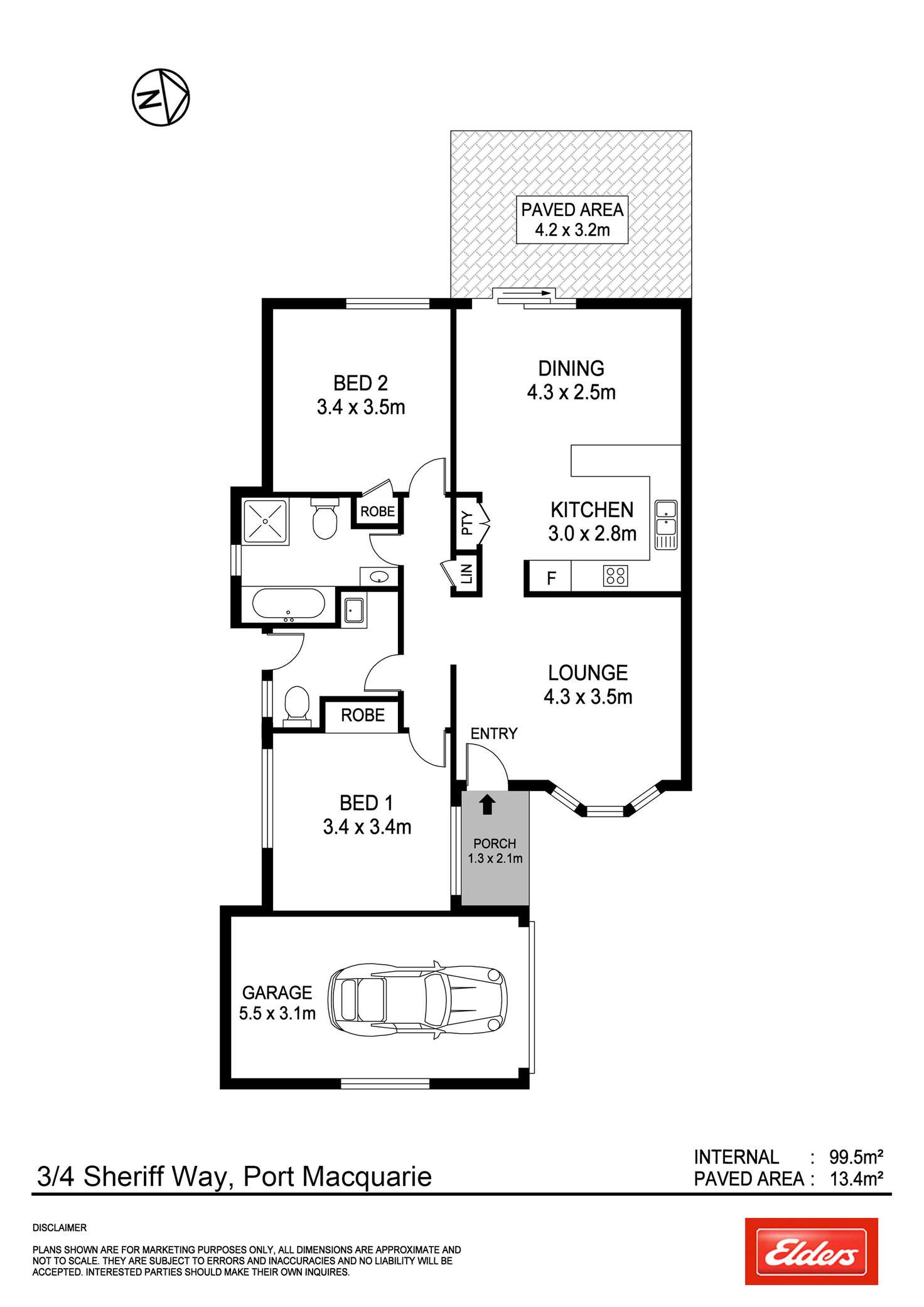 Floorplan of Homely villa listing, 3/4 Sheriff Way, Port Macquarie NSW 2444