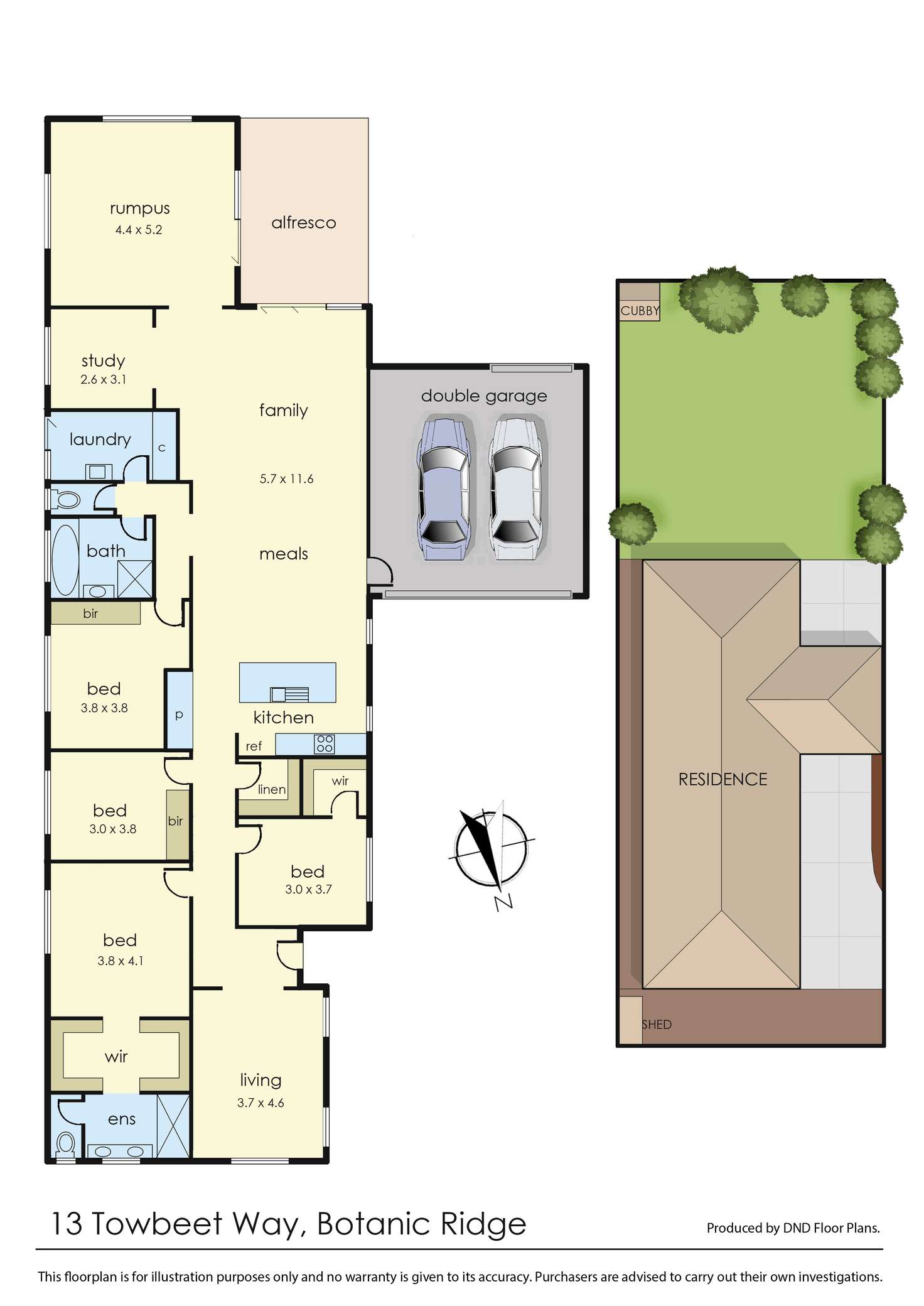 Floorplan of Homely house listing, 13 Towbeet Way, Botanic Ridge VIC 3977