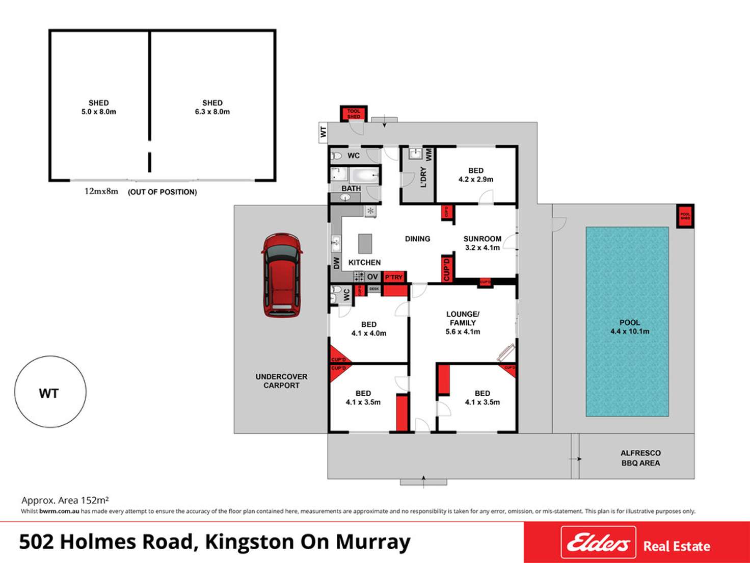 Floorplan of Homely house listing, 502 Holmes Road, Kingston On Murray SA 5331