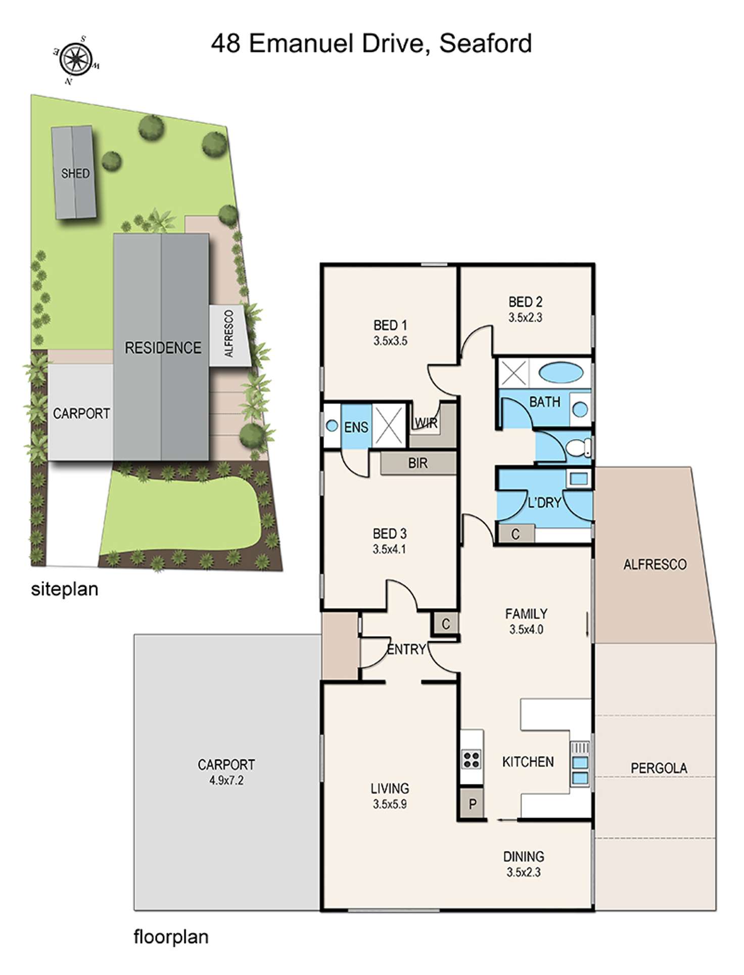 Floorplan of Homely house listing, 48 Emanuel Drive, Seaford VIC 3198