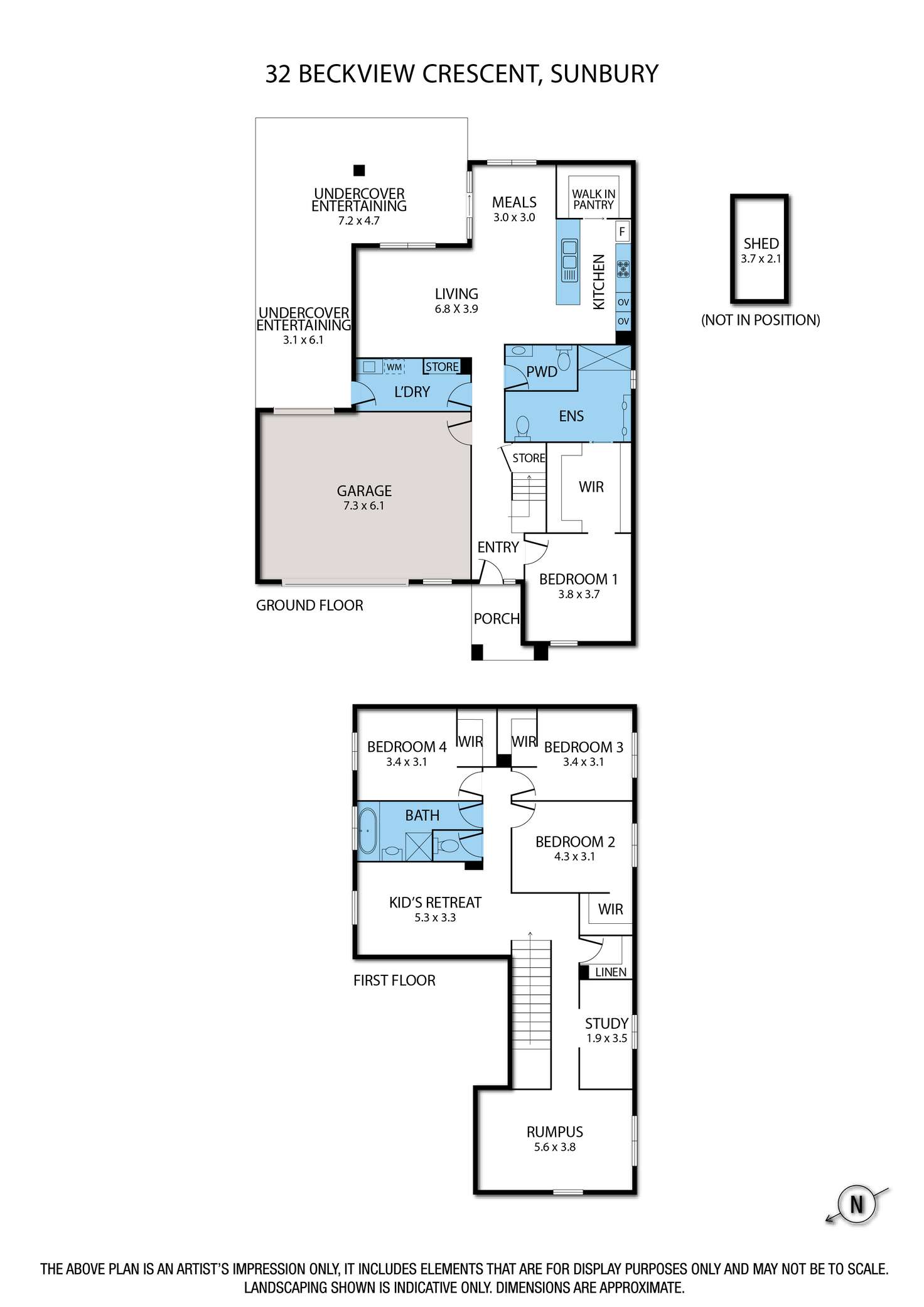 Floorplan of Homely house listing, 32 Beckview Crescent, Sunbury VIC 3429