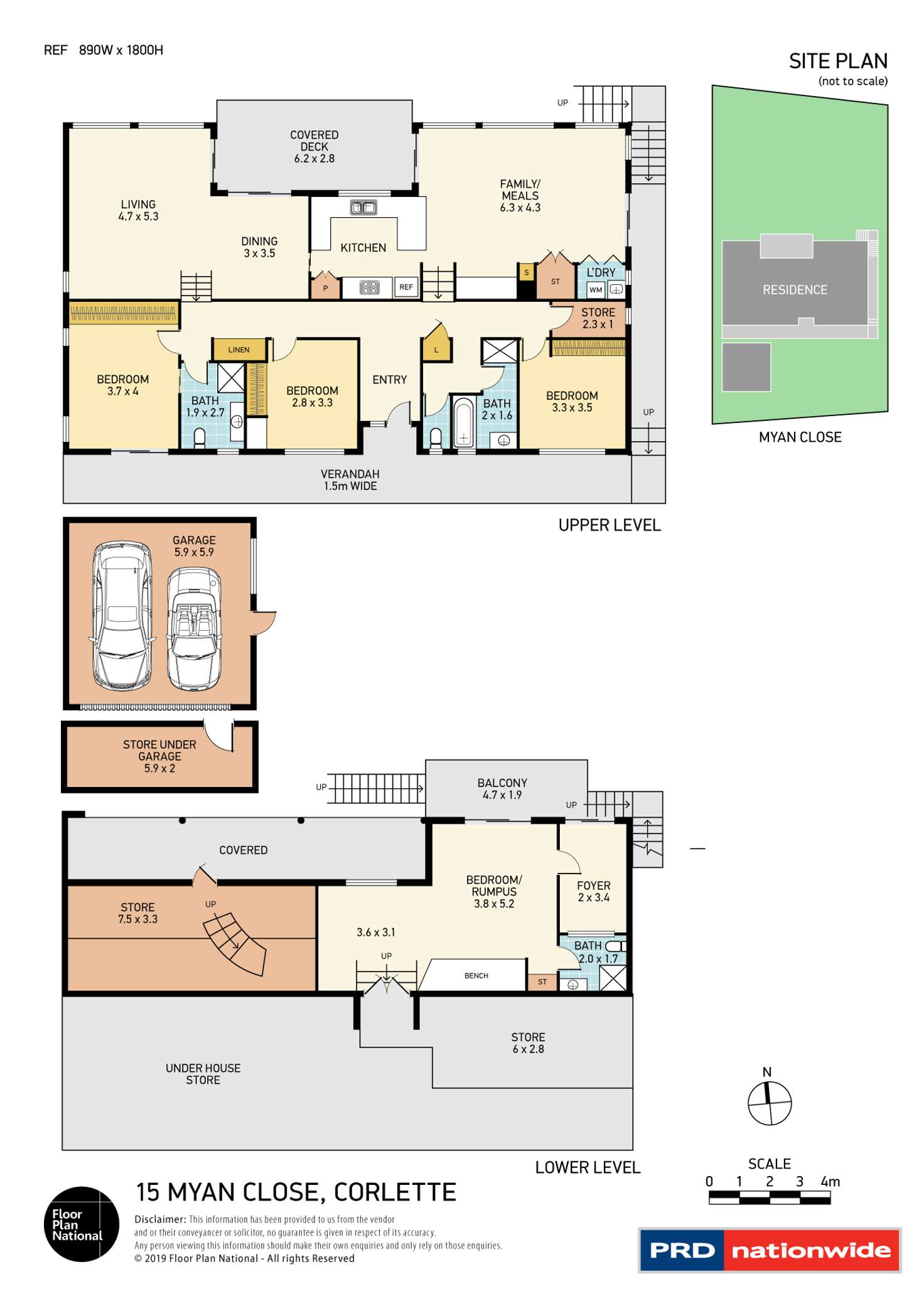 Floorplan of Homely house listing, 15 Myan Close, Corlette NSW 2315