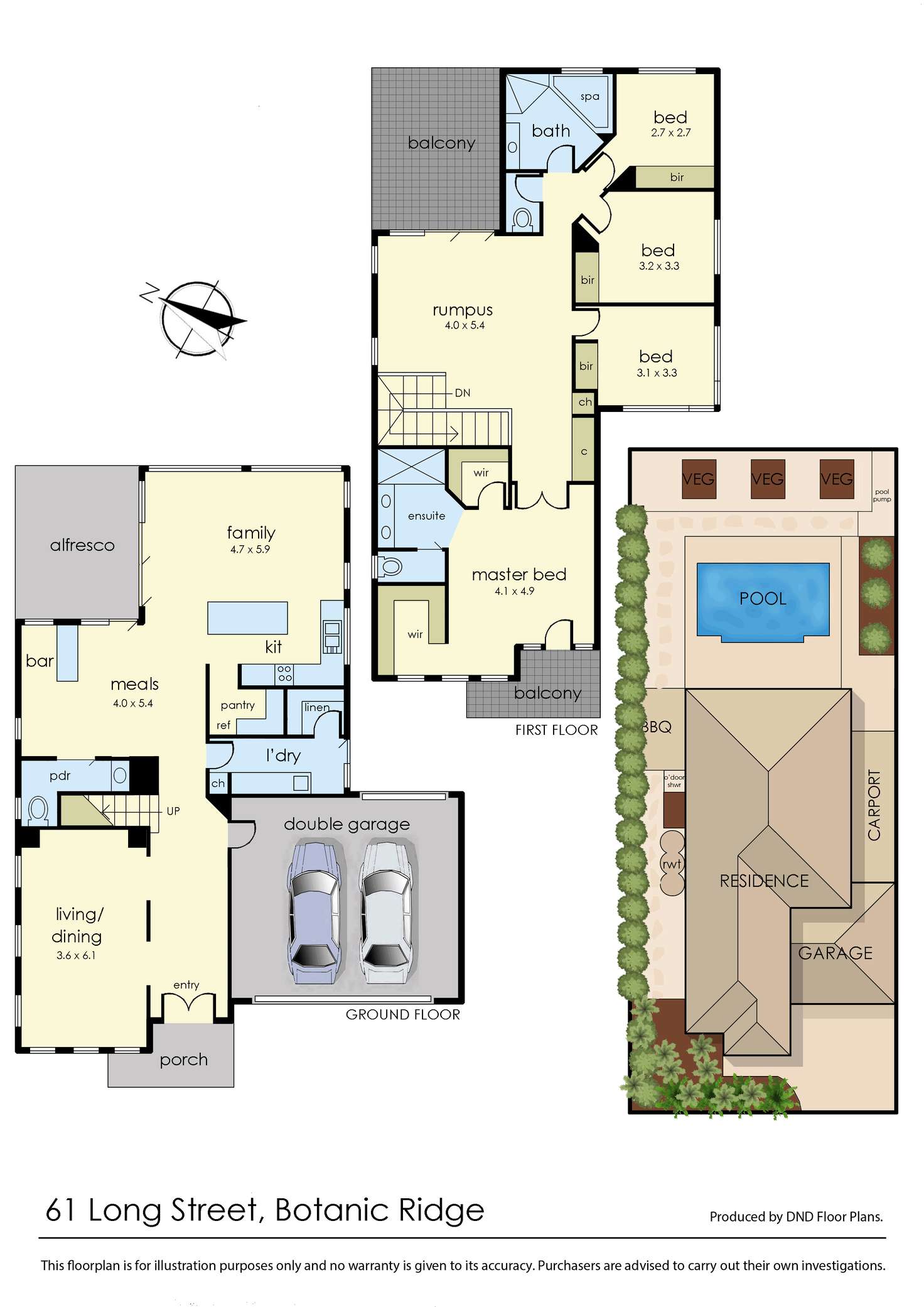 Floorplan of Homely house listing, 61 Long Street, Botanic Ridge VIC 3977