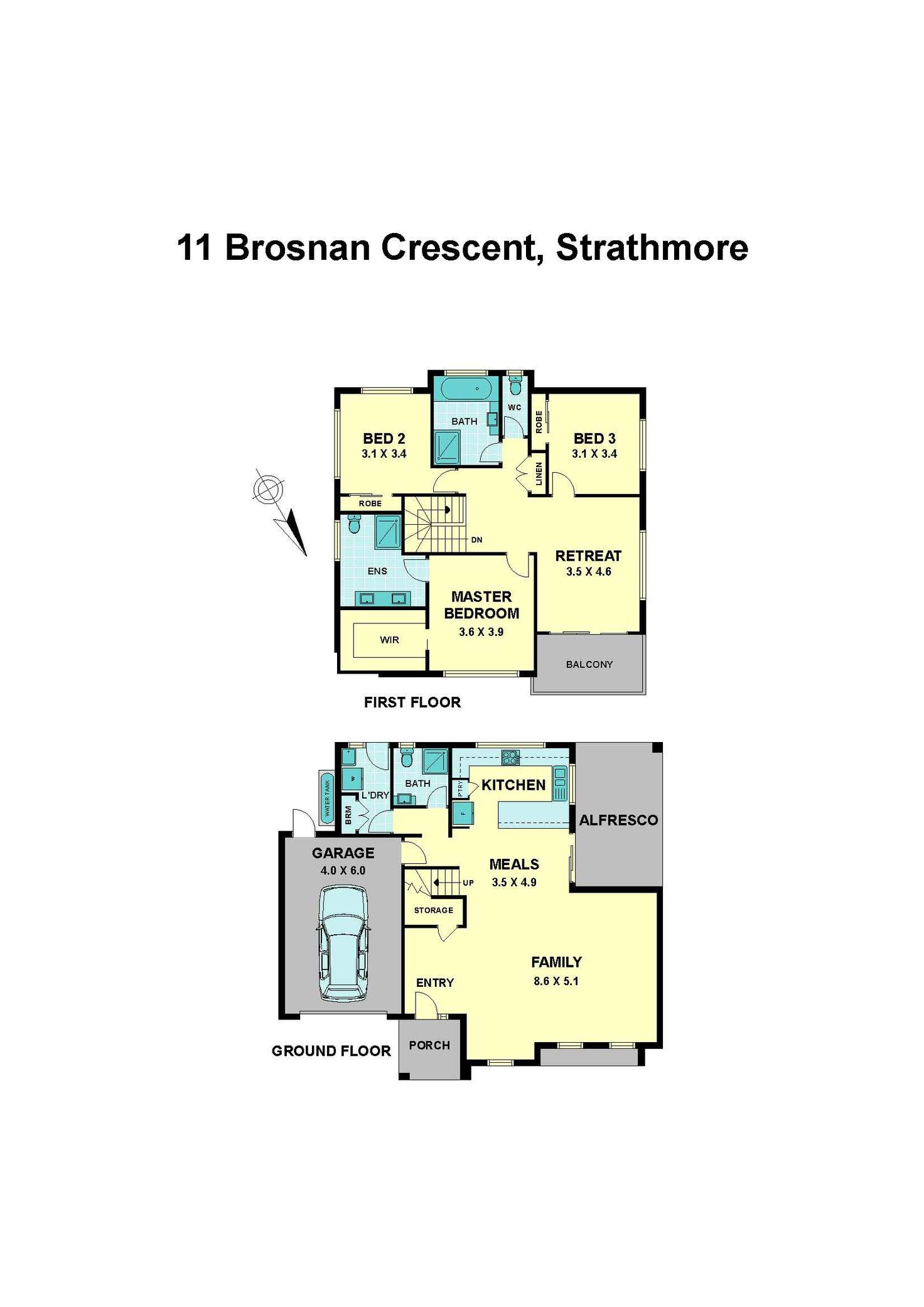 Floorplan of Homely house listing, 11 Brosnan Crescent, Strathmore VIC 3041