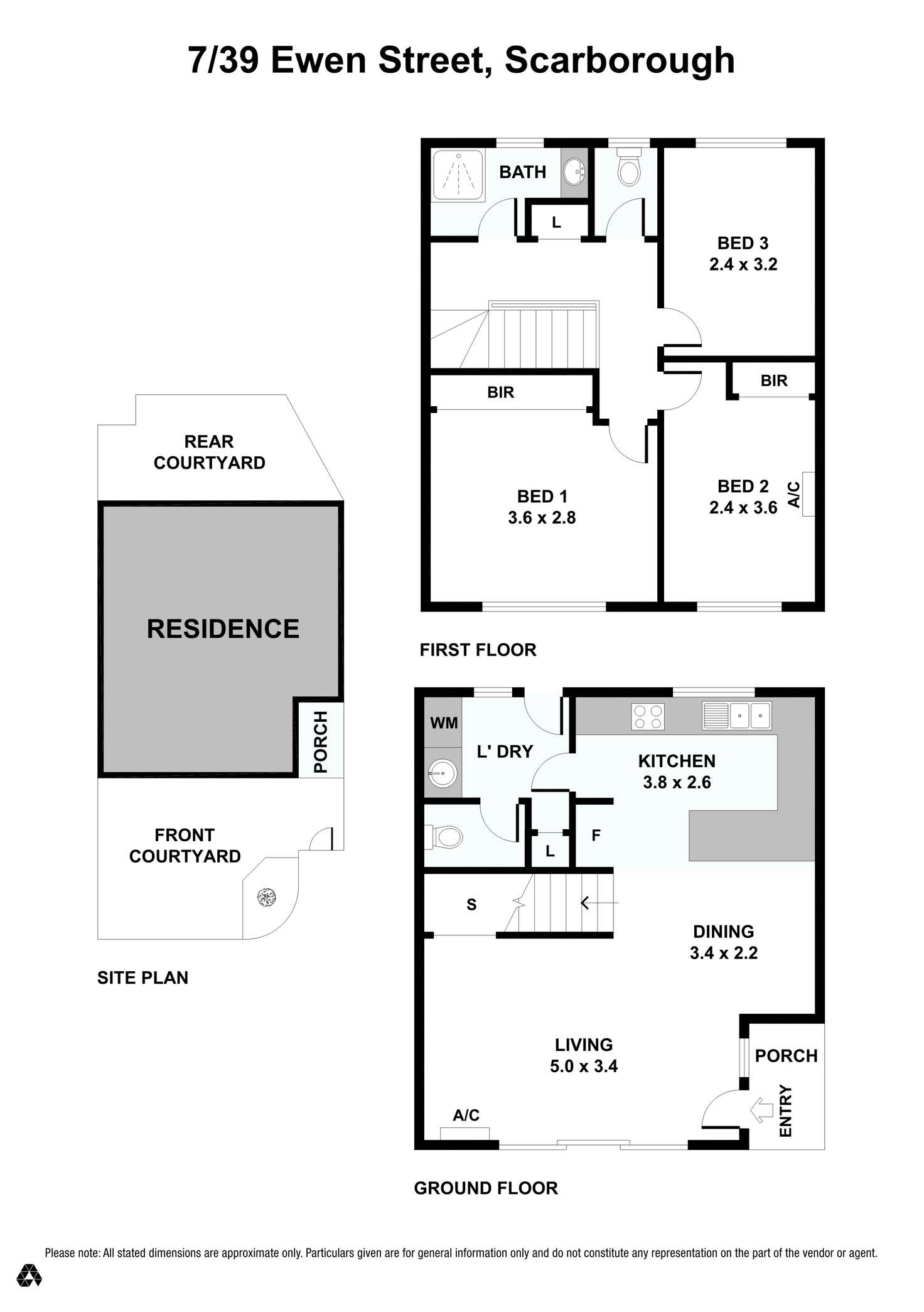 Floorplan of Homely townhouse listing, 7/39 Ewen Street, Scarborough WA 6019