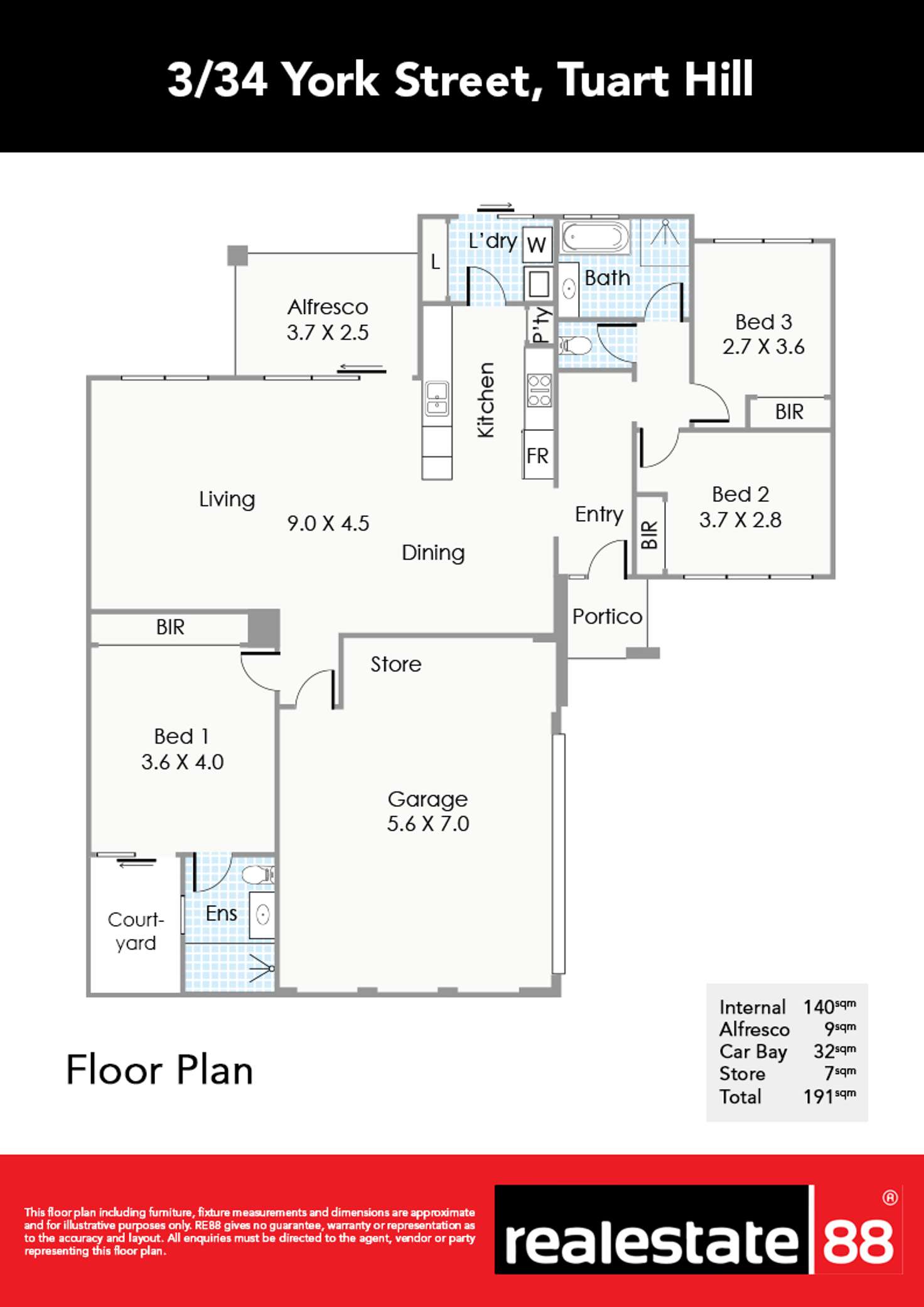 Floorplan of Homely villa listing, 3/34 York Street, Tuart Hill WA 6060