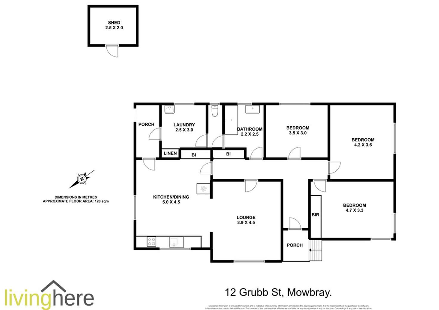 Floorplan of Homely house listing, 12 Grubb Street, Mowbray TAS 7248