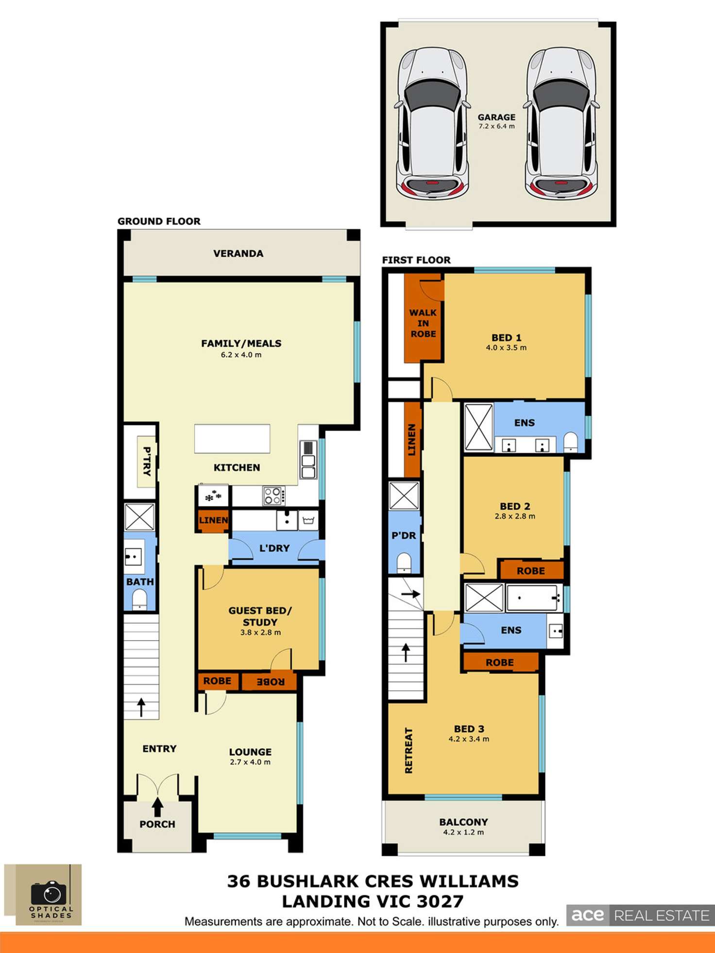 Floorplan of Homely townhouse listing, 36 Bushlark Crescent, Williams Landing VIC 3027