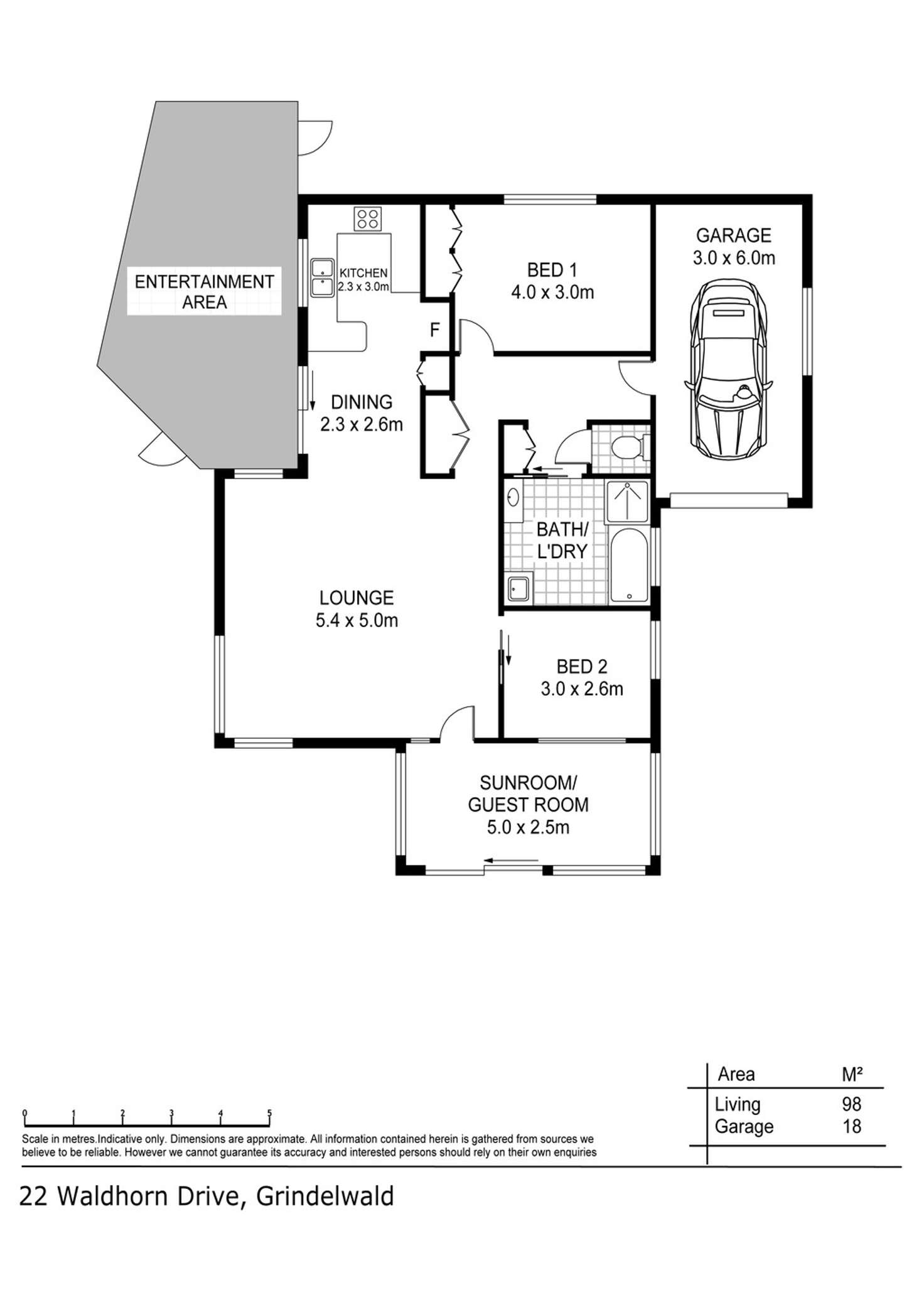 Floorplan of Homely unit listing, 1/22 Waldhorn Drive, Grindelwald TAS 7277